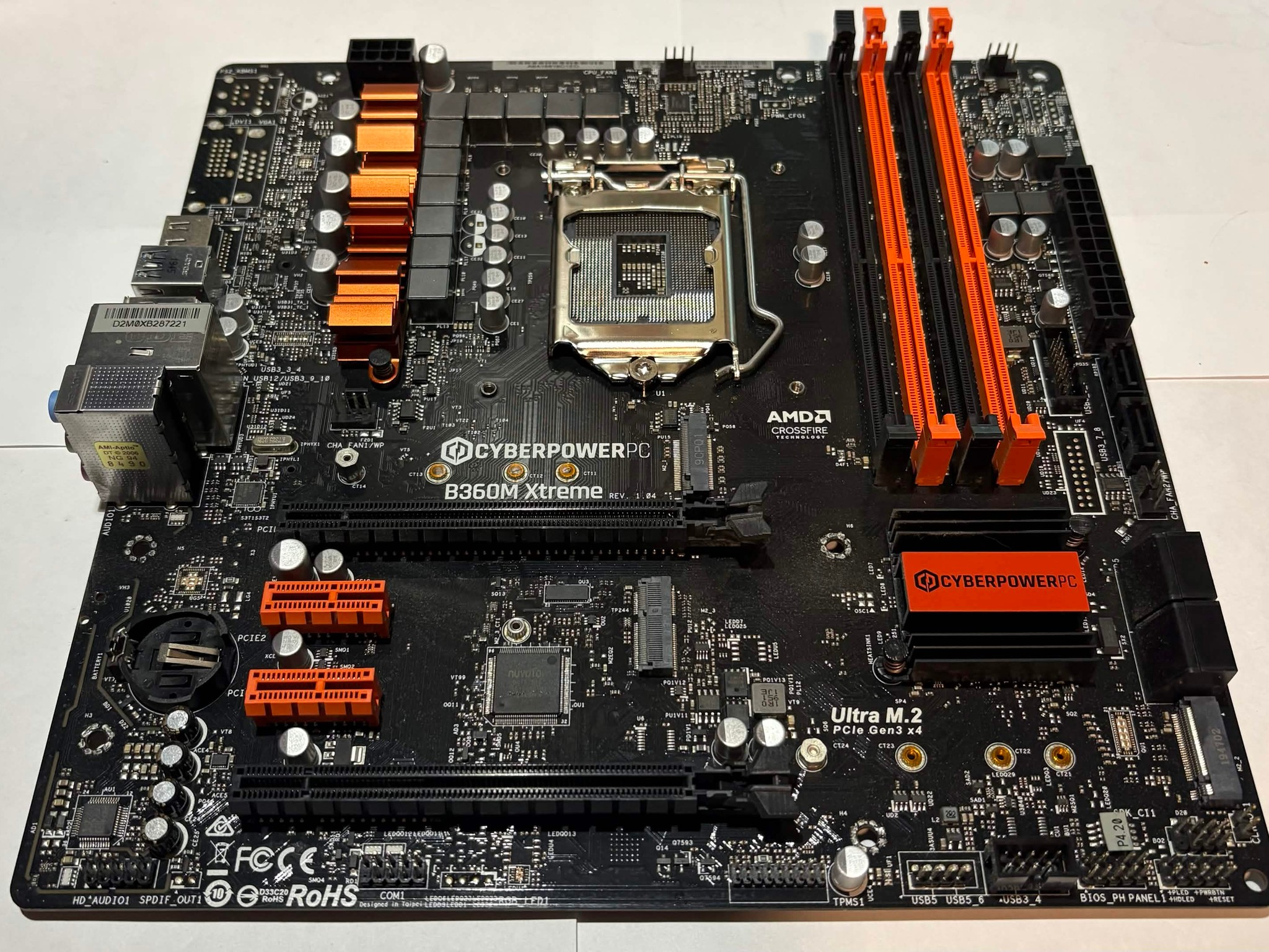 CyberPowerPC B360M Xtreme LGA1151 Micro ATX Motherboard Tested Working (NM)