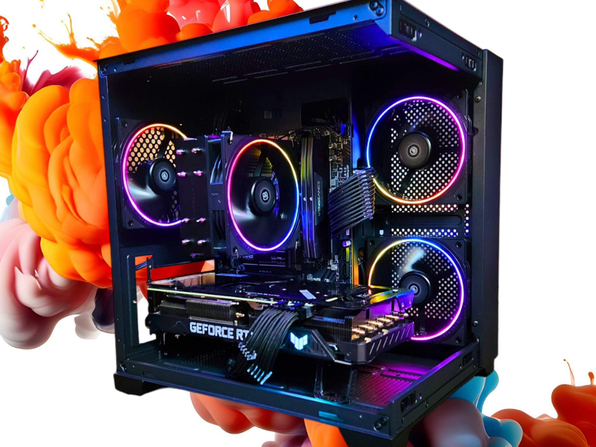 😇Archangel🗡: RTX 3070 TI | Ryzen 7600x | 32GB DDR5 RAM | 1TB SSD | 4 RGB Ring Fans | Black RGB PC