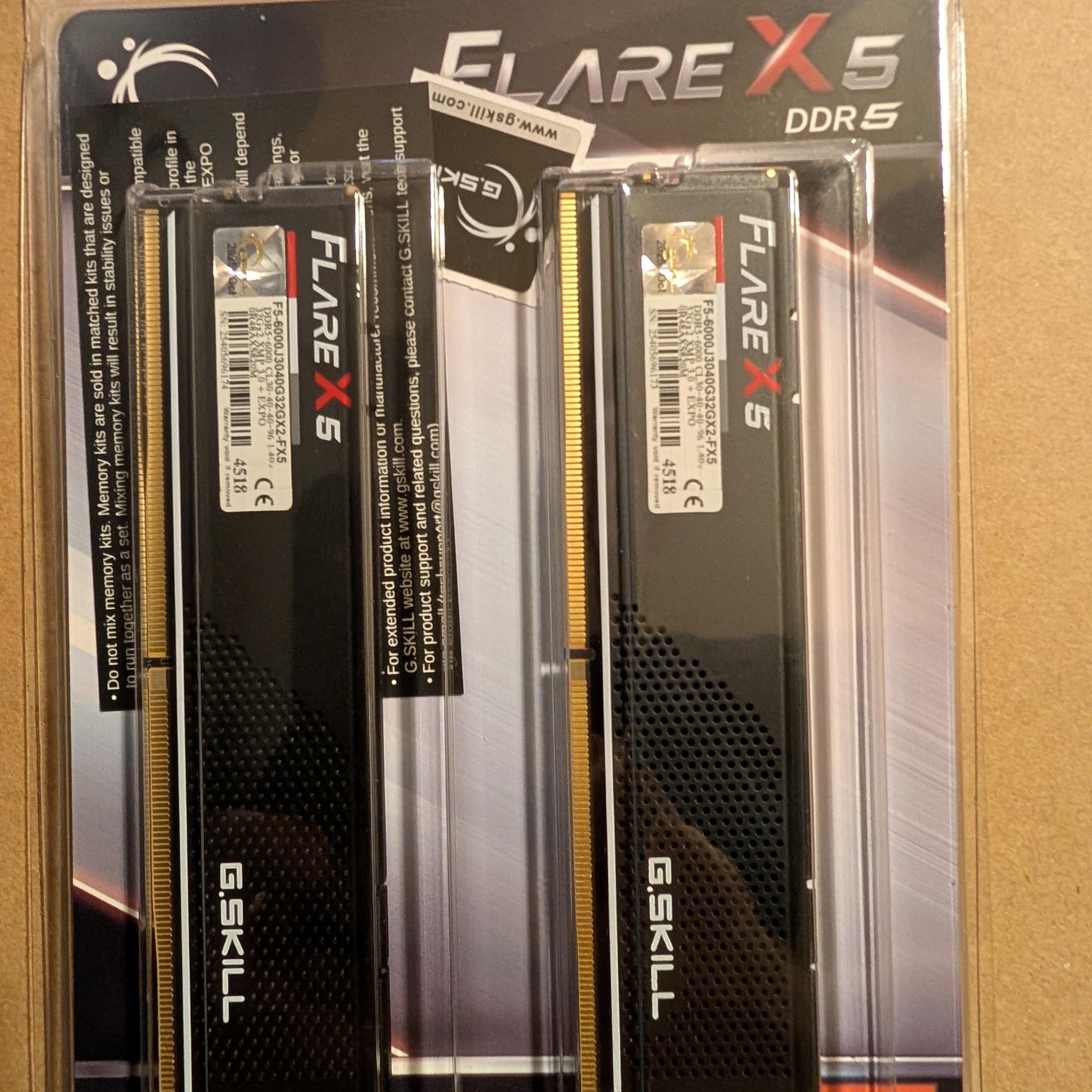 G.SKILL Flare X5 DDR5-6000 CL30 64GB (2x32GB) DIMM Desktop Memory XMP 3.0 EXPO