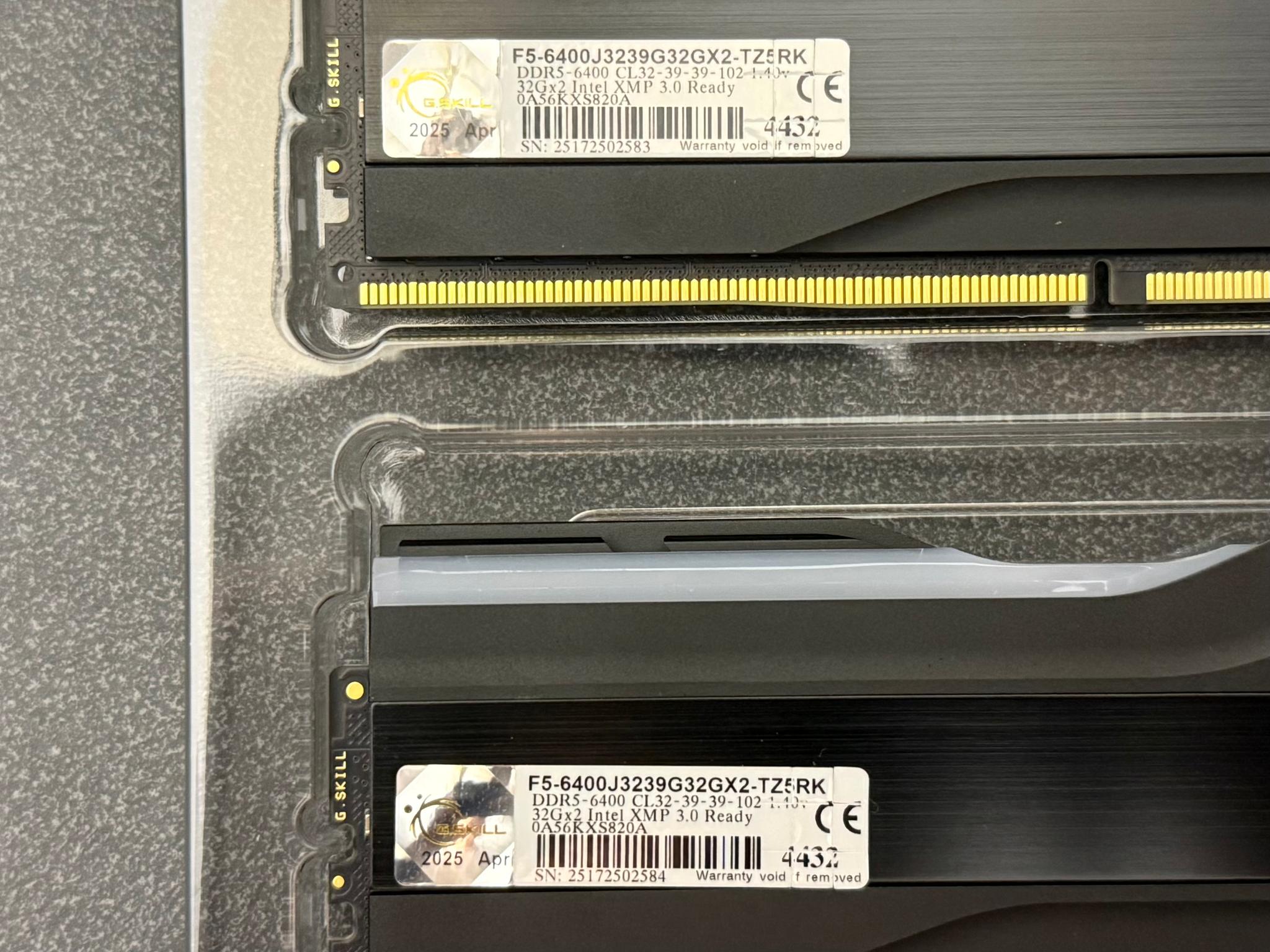 Tested 64GB 6400MHz CL32 Black G.Skill Trident Z5 RGB (2x32GB) DDR5 RAM