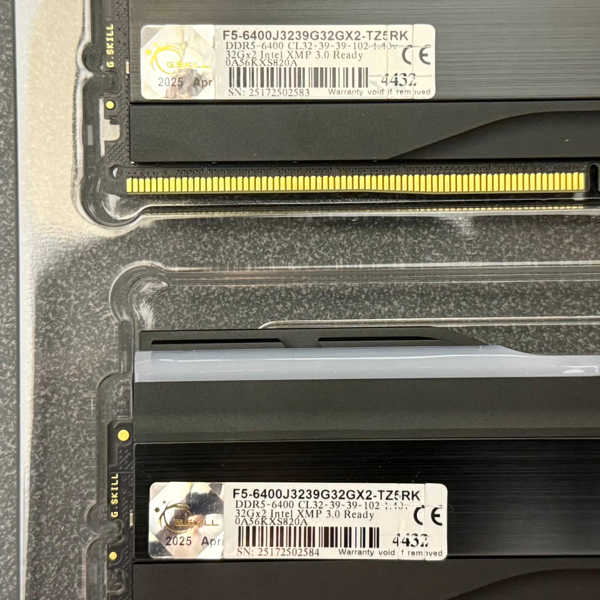 Tested 64GB 6400MHz CL32 Black G.Skill Trident Z5 RGB (2x32GB) DDR5 RAM