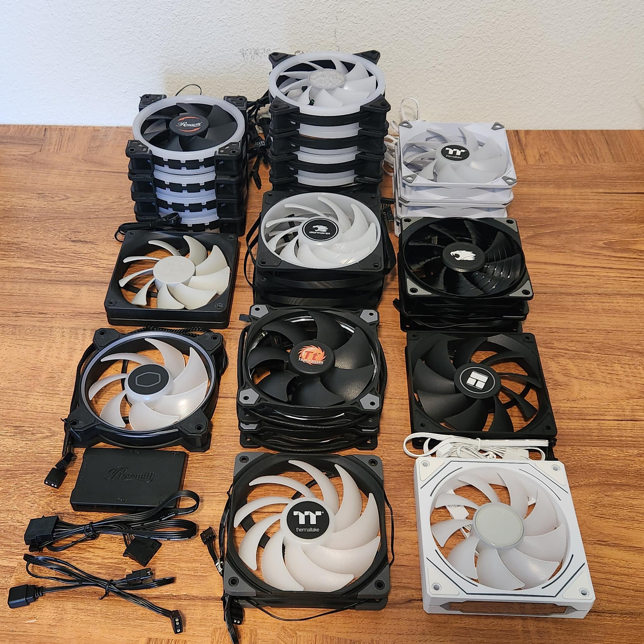 Lot of 30x Fans! | 120mm + 140mm | Fan Hub | Multi-Branded | Negotiable