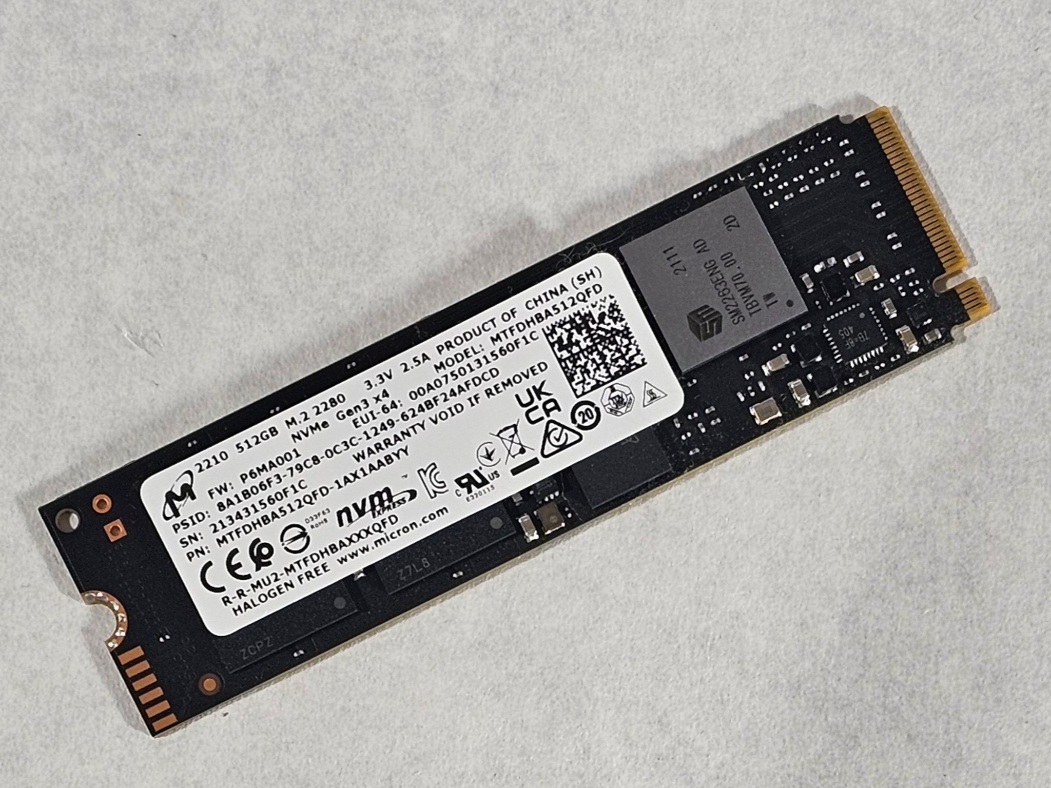 512GB NVMe M.2 SSD Micron