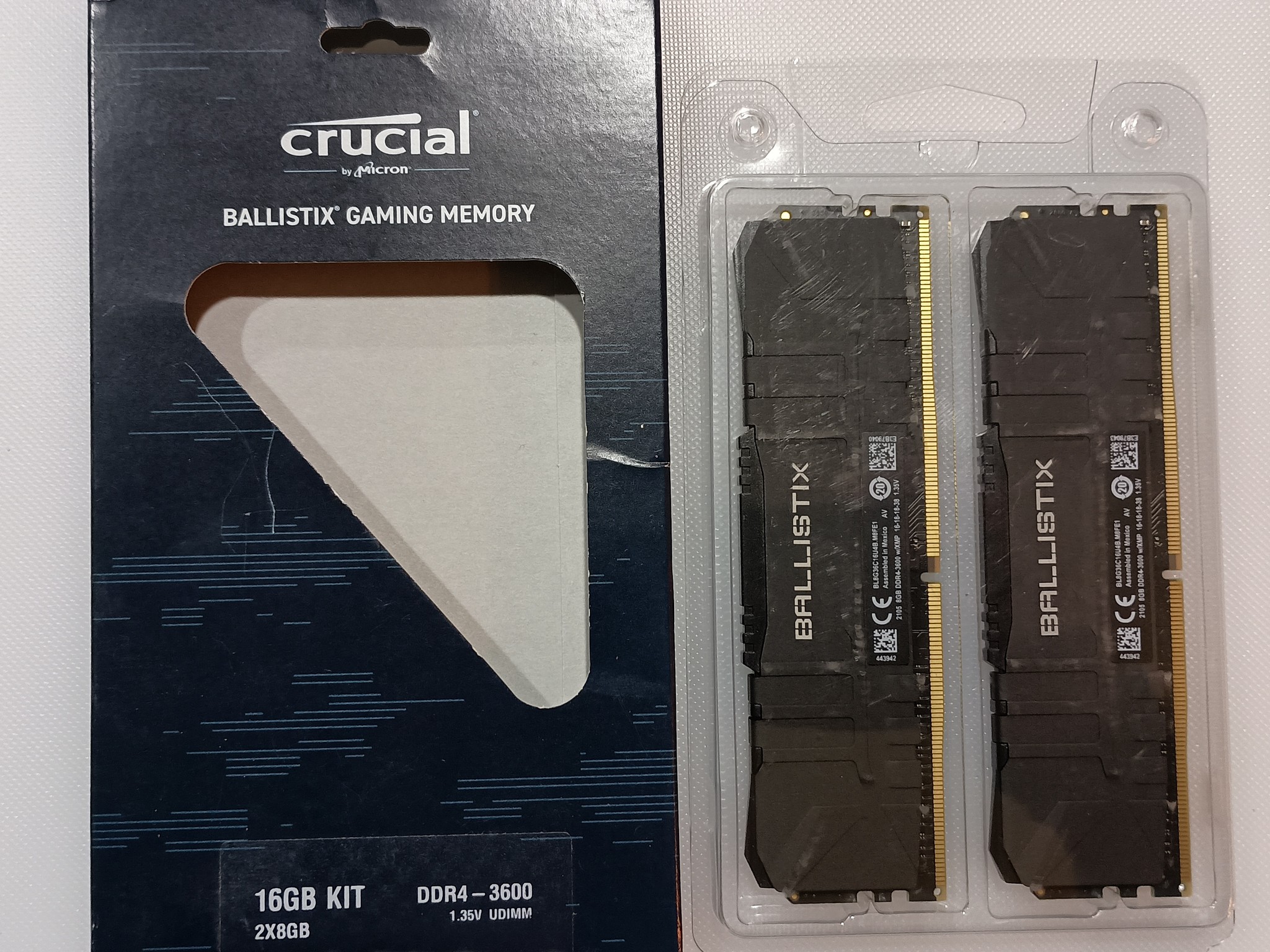 Crucial Ballistix 16gb DDRR4 3600mhz 2x8GB memory kit. BL2K8G36C16U4B
