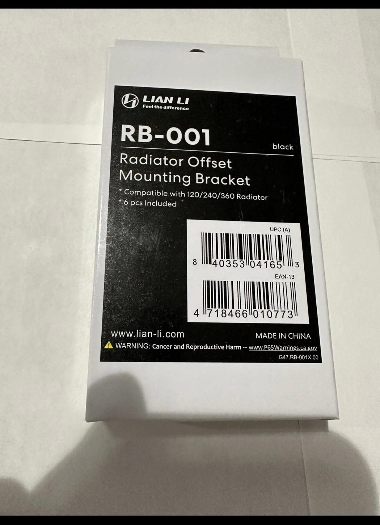 LIAN LI RB-001 RADIATOR OFFSET MOUNTING BRACKET BLACK 011D Mini & 011 Air Mini