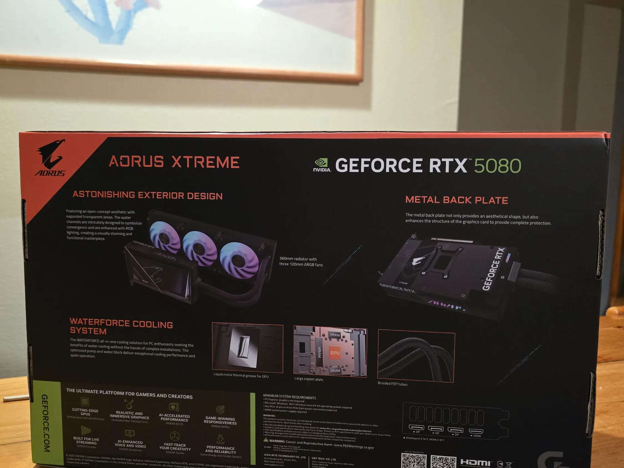 RTX 5080 Aorus XTREME Waterforce 16GB GDDR7