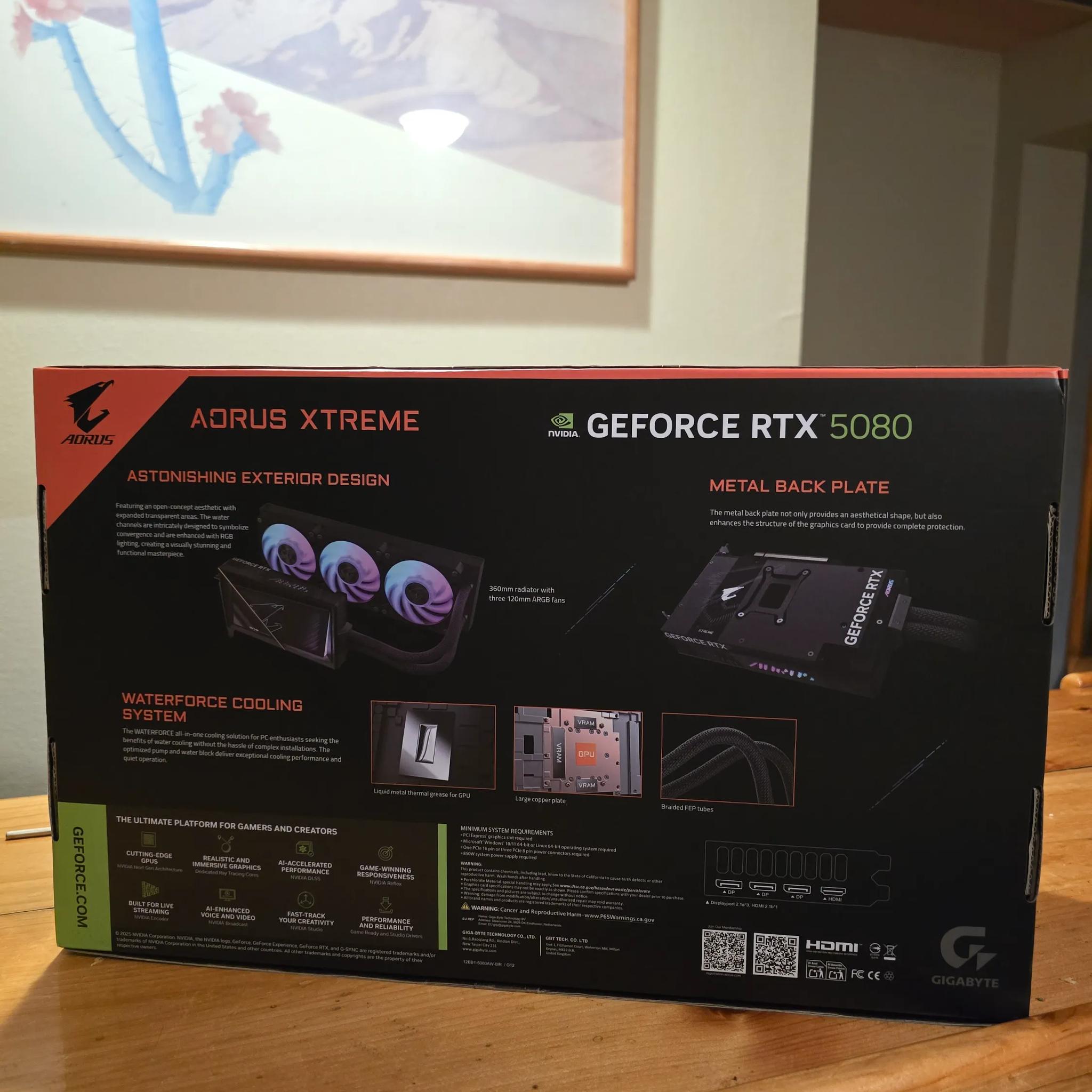 RTX 5080 Aorus XTREME Waterforce 16GB GDDR7
