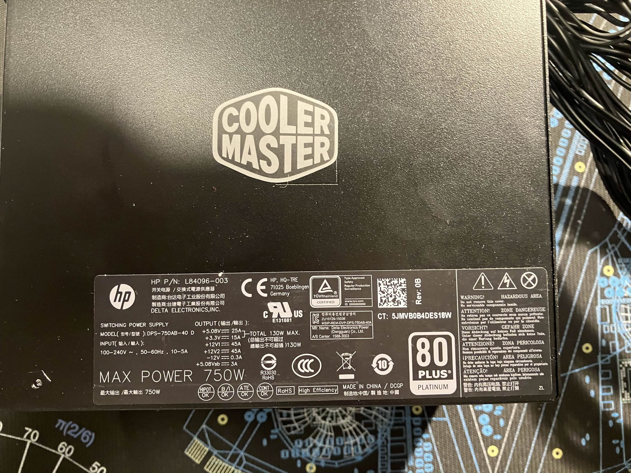 Cooler Master 750W 80+ Platinum OEM PSU