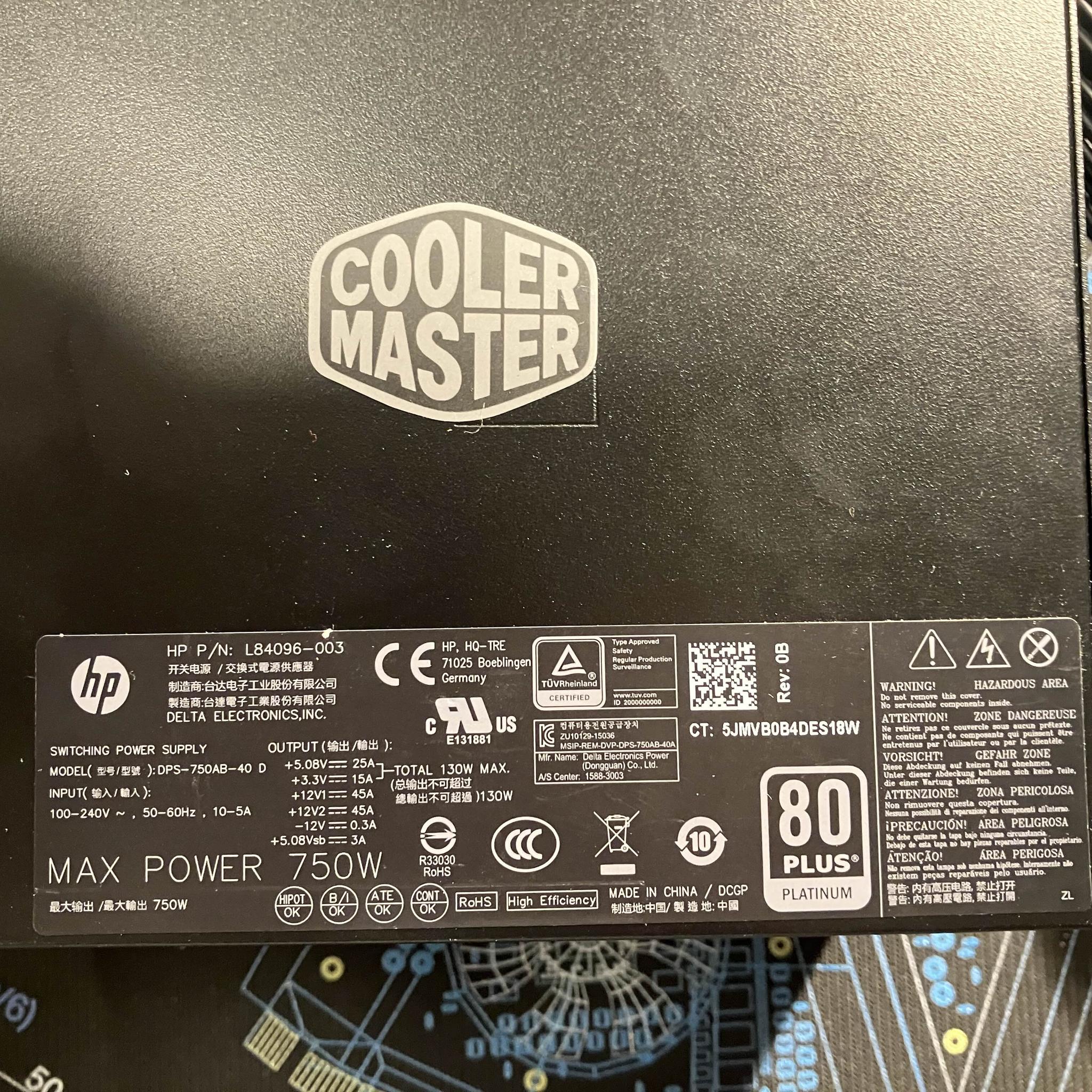 Cooler Master 750W 80+ Platinum OEM PSU