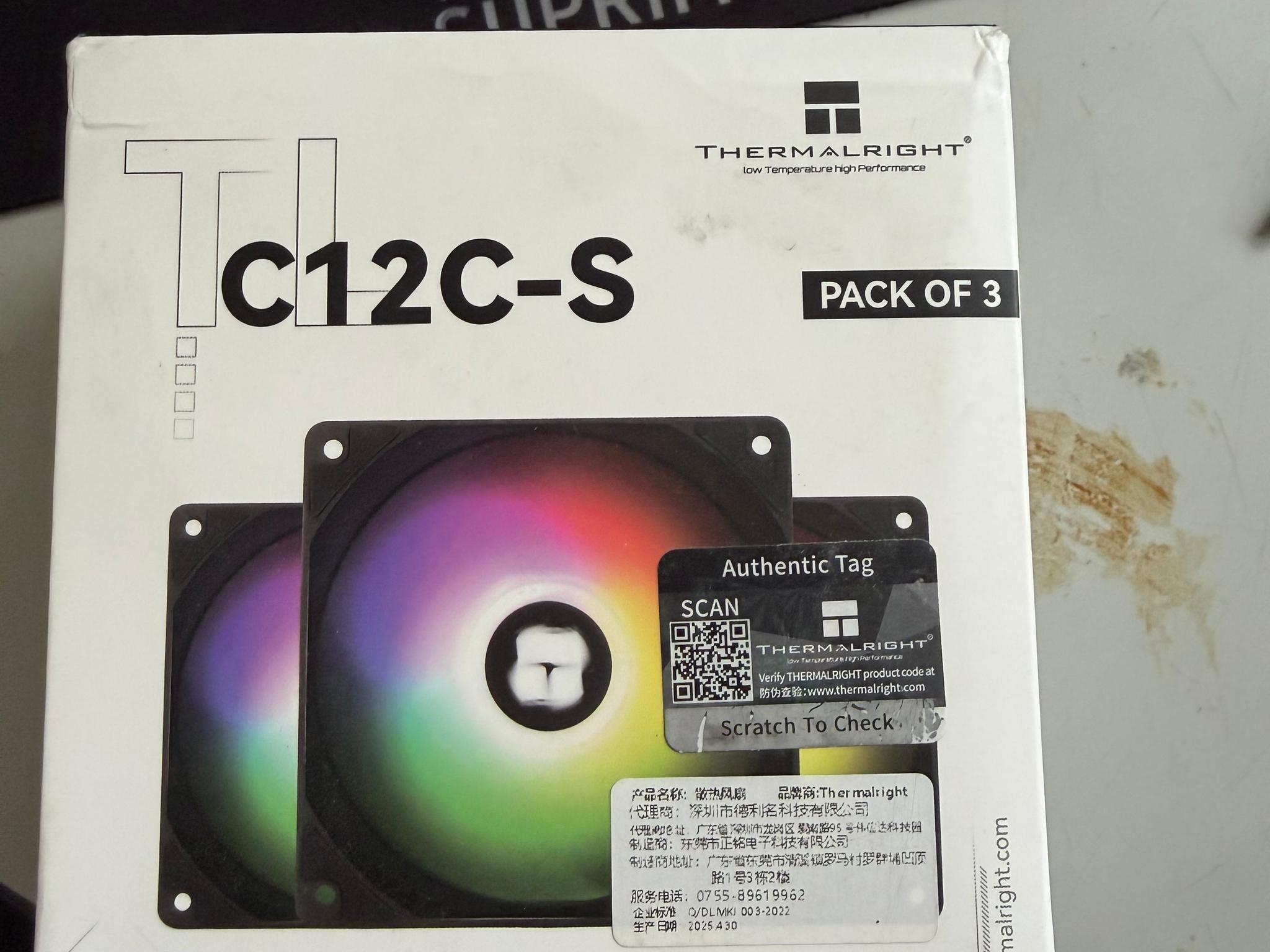 6x Thermalright C12C-S 120mm Black RGB fan packs(3 fans per box)