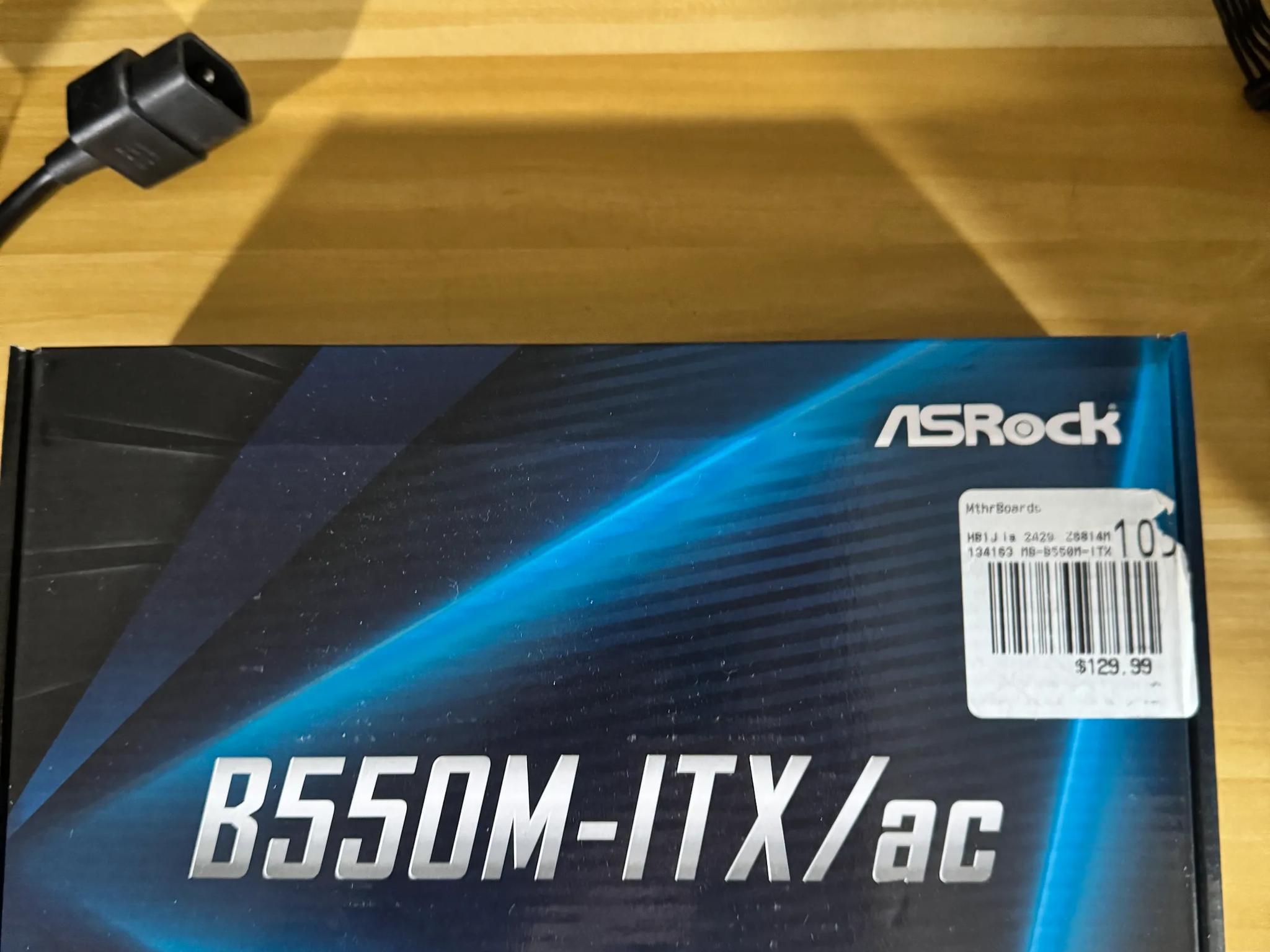 ASROCK B550M-ITX/ac with RYZEN 5 3600 CPU