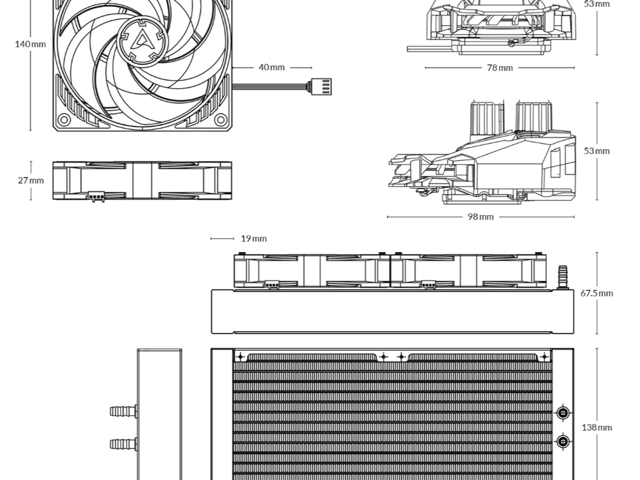 NEW Arctic Liquid Freezer II 280 Multi Compatible High-Performance All-in-One CPU Water Cooler