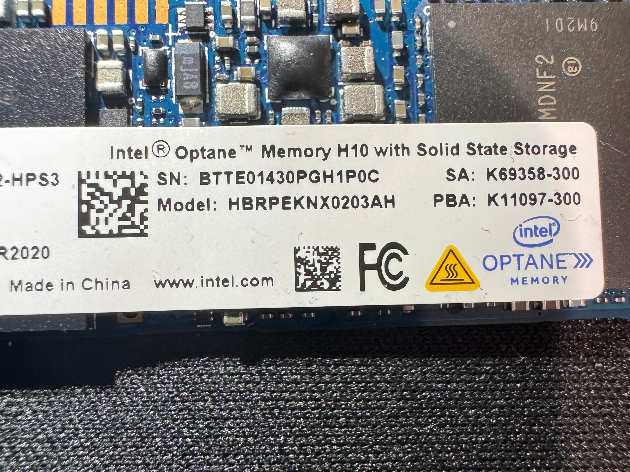 ntel Optane Memory H10 32GB + 1TB Solid State Storage M.2 SSD