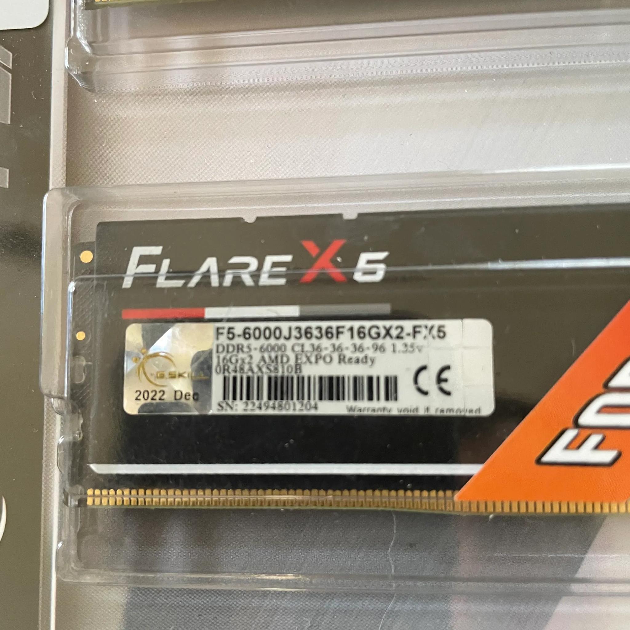 G.Skill Flare X5 Series 32GB (2 x 16GB) DDR5-6000 PC5-48000 CL36 Dual Channel Desktop Memory