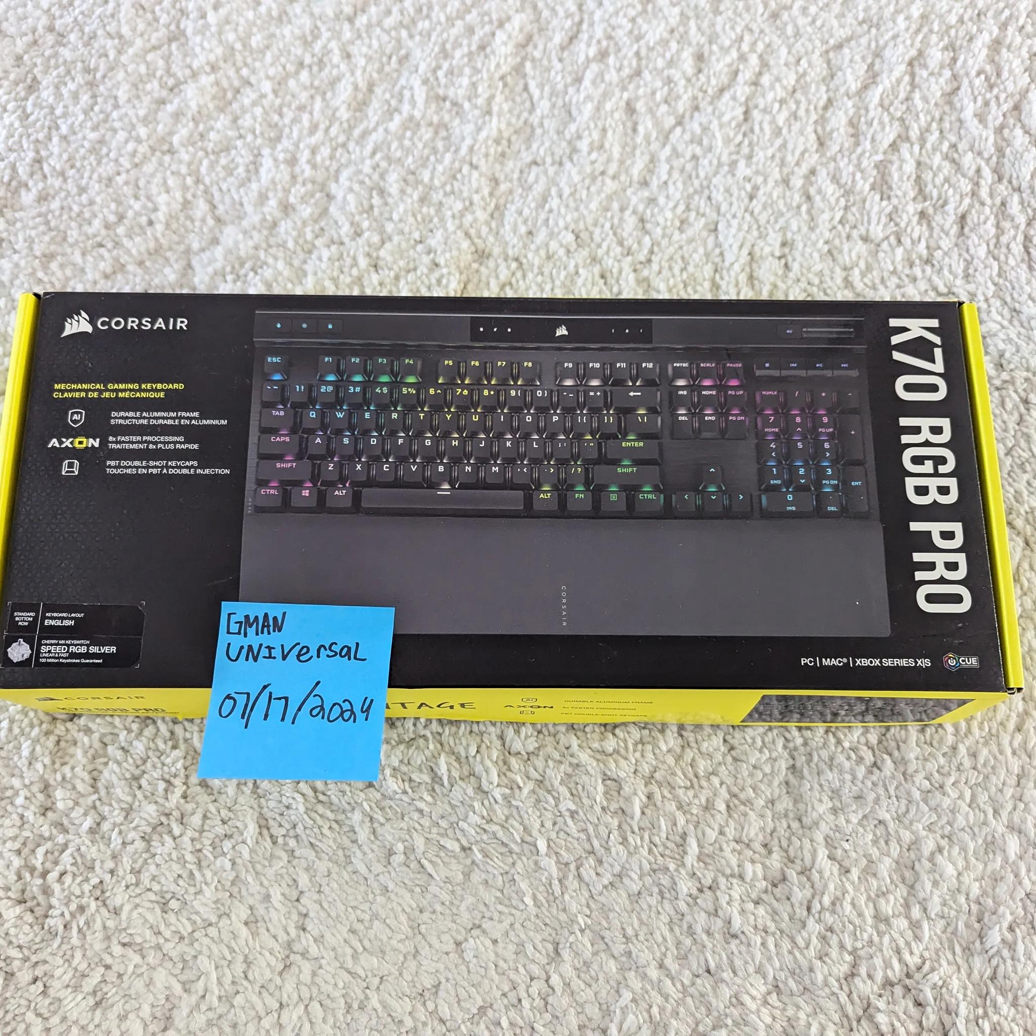 Corsair K70 RGB PRO Mechanical Gaming Keyboard - Cherry MX Brown Keyswitches