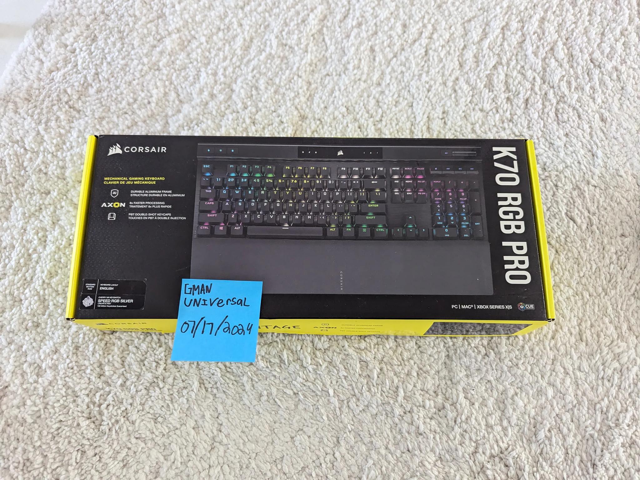 Corsair K70 RGB PRO Mechanical Gaming Keyboard - Cherry MX Brown Keyswitches