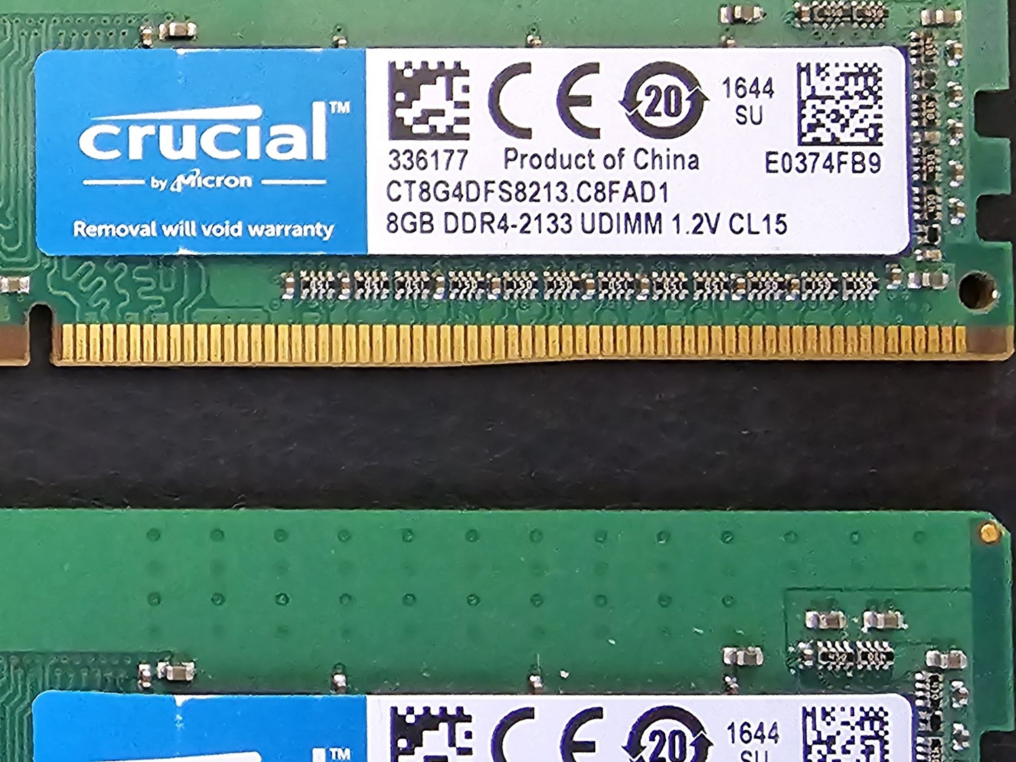 Crucial 2 x 8GB Single DDR4 2133 MT/s (PC4-17000)