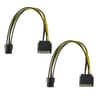 2 Packs SATA 15 Pin to 6 Pin Video Card GPU Power Supply Cable 8.6inch 22cm