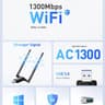 USB WiFi Adapter Desktop PC 1300Mbps Wi-Fi 5G 2.4G USB 3.0 Wireless Adapter with WiFi Antenna 2pk