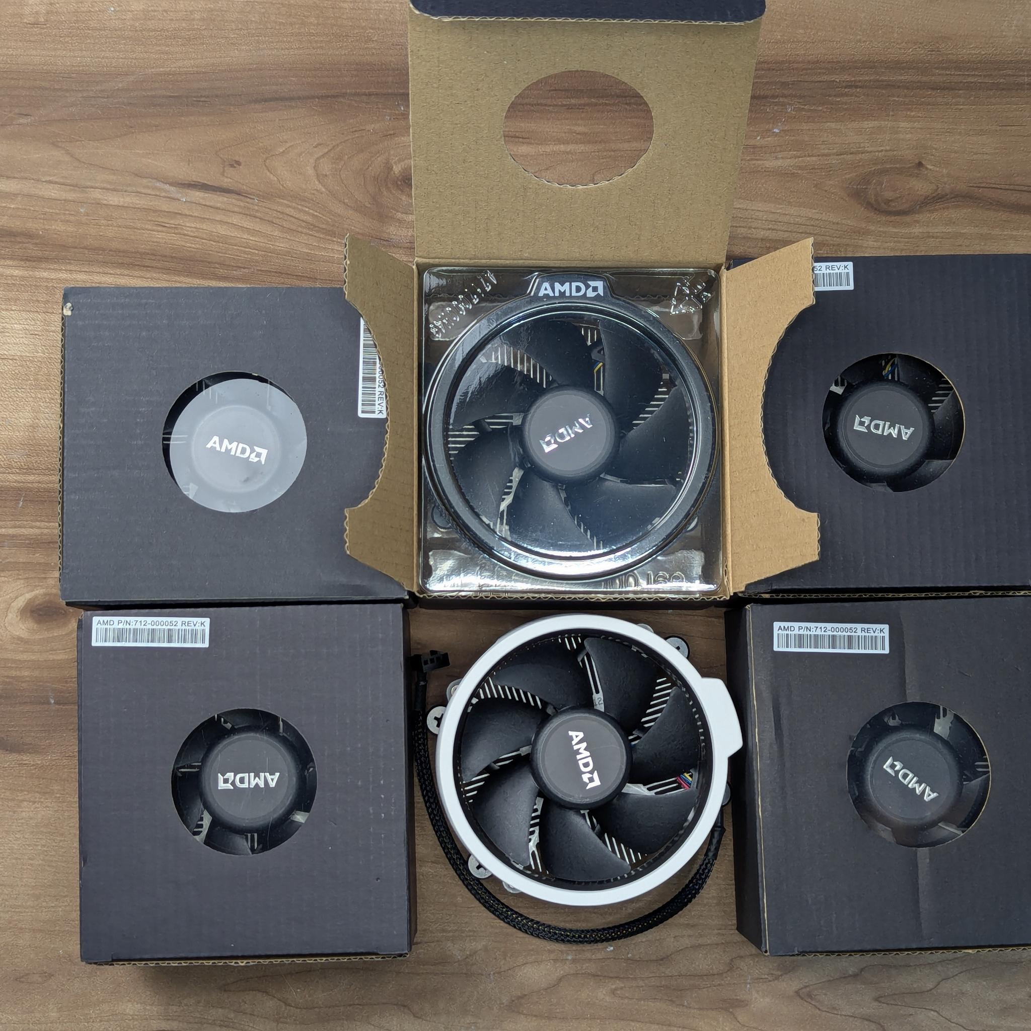 Lot of 6 AMD Wraith Stealth Coolers | 5 Brand New + 1 "New Other" Painted White