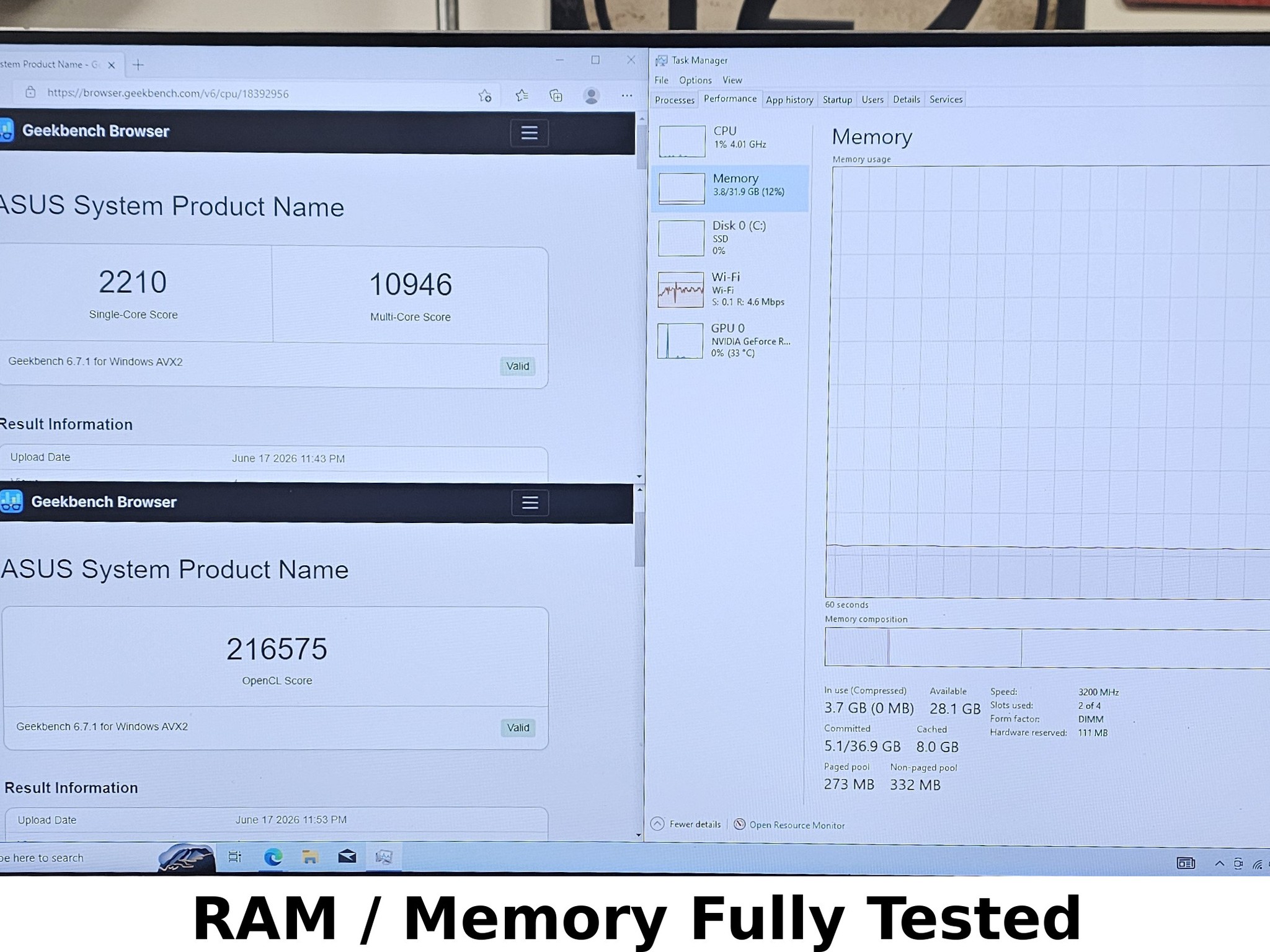 32GB DDR4 (2x16GB) 3200MT/s