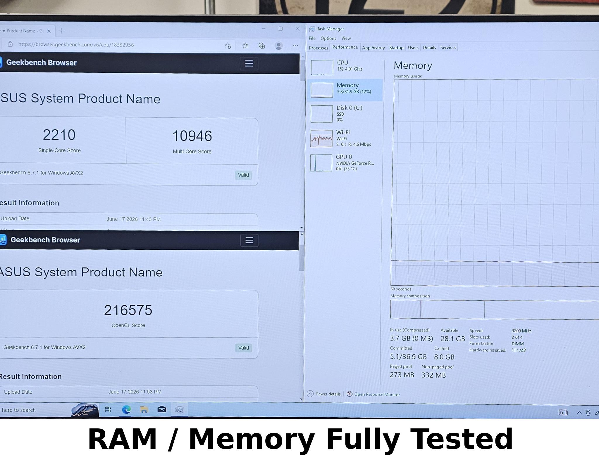 32GB DDR4 (2x16GB) 3200MT/s