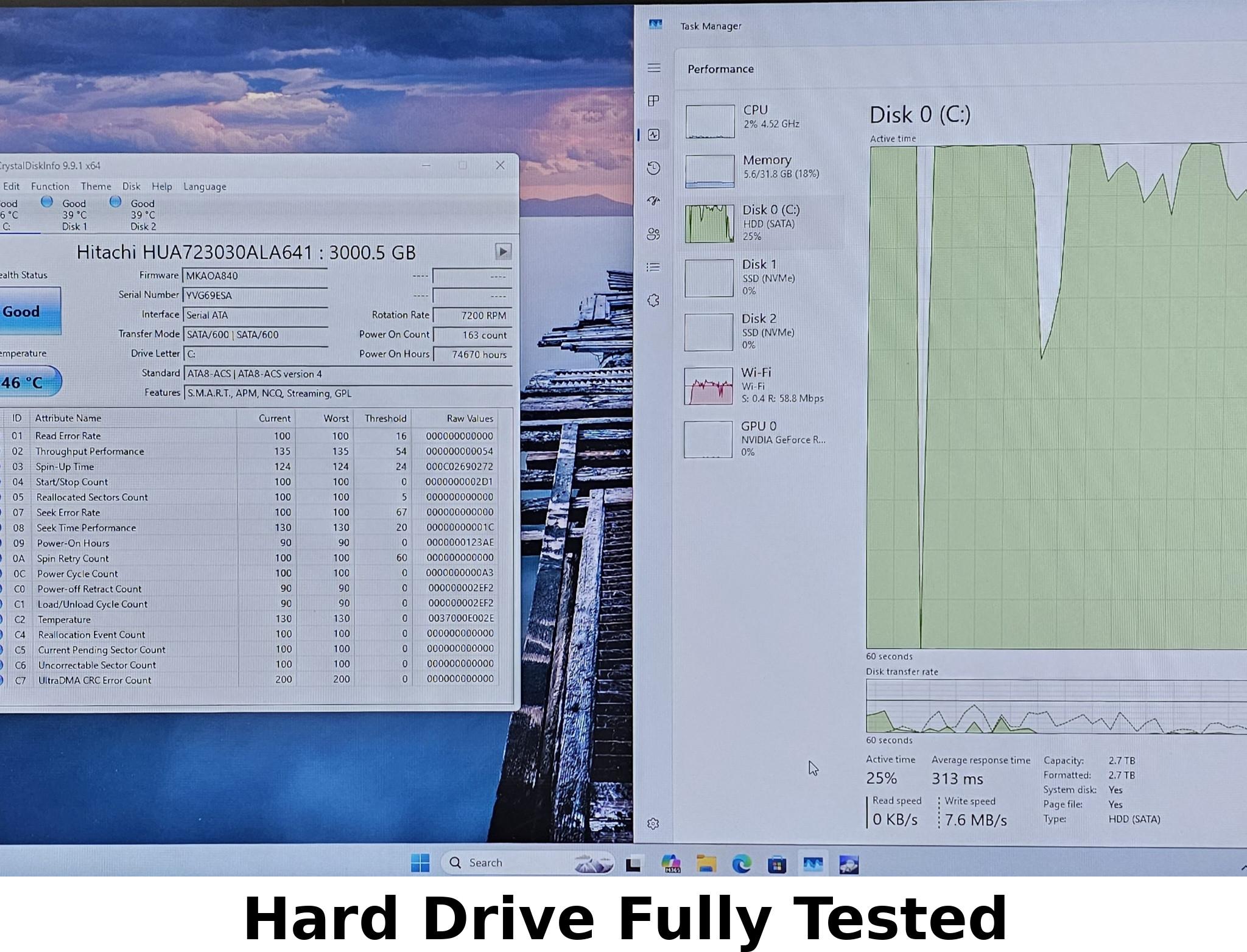 3TB 3.5" HDD Hard Drive HITACHI