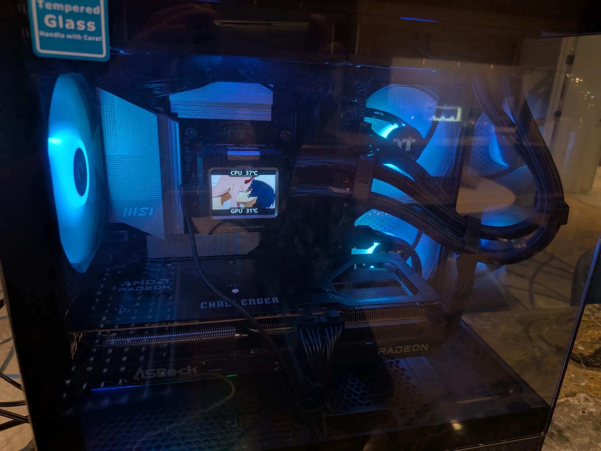 The Jian 🕊️ - RX 9070, Core Ultra 7 265K, 32 GB DDR5 RAM, 4 TB Gen 4 NVMe, Liquid Cooled, RGB