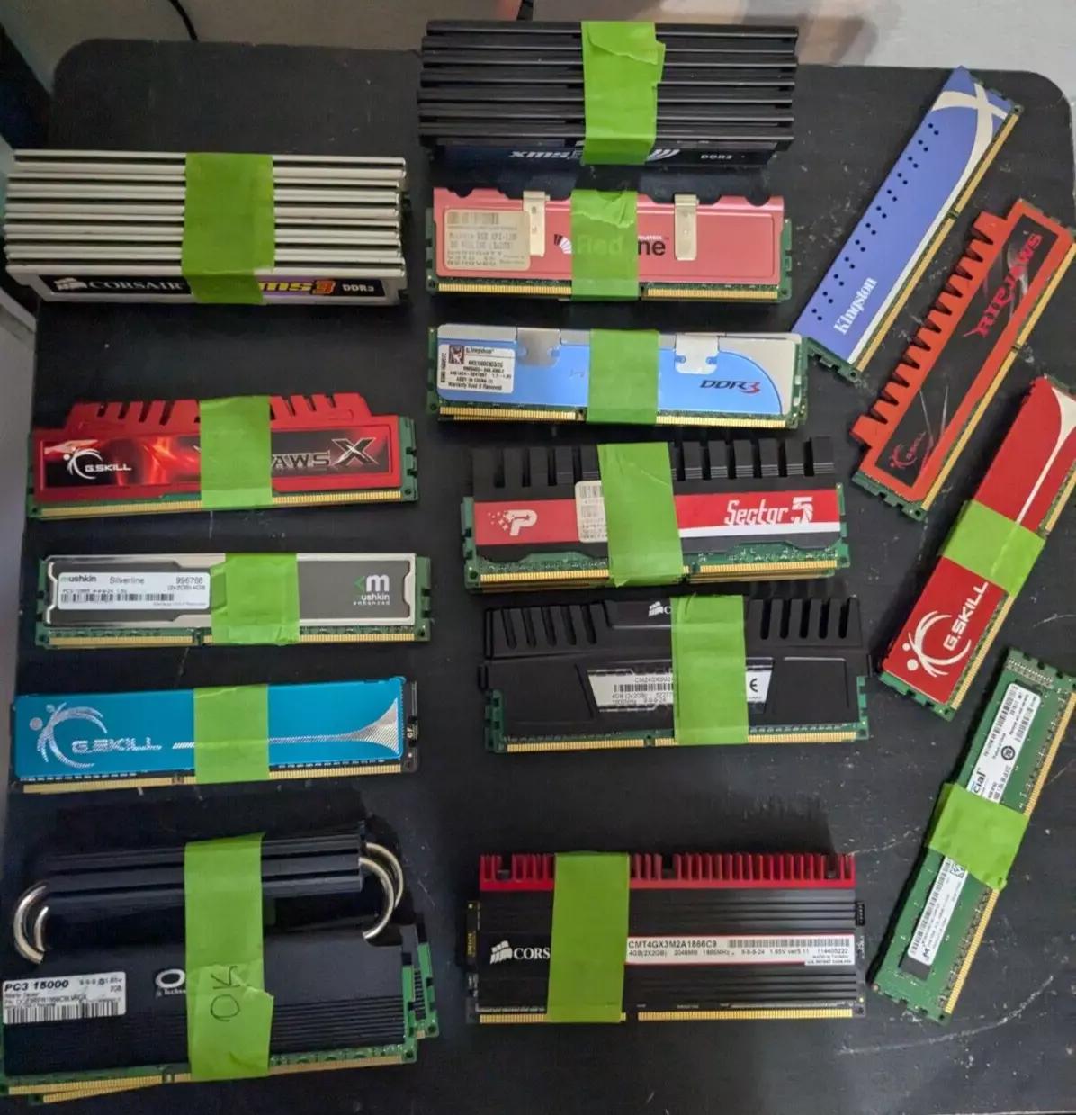 High End DDR3 Lot 2GB x 46, 92GB Corsair G.Skill Mushkin OCZ Kingston Patriot
