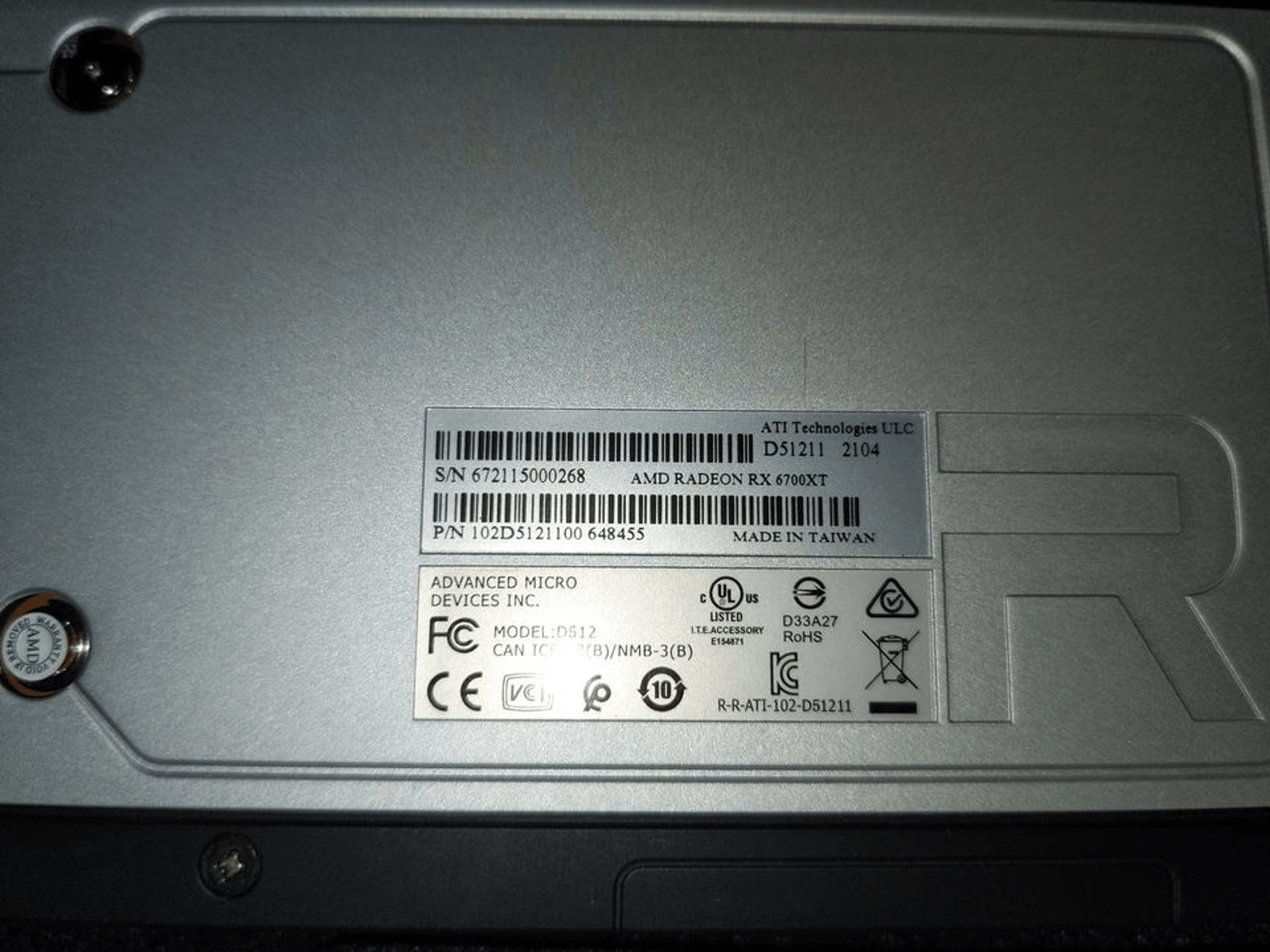 AMD Radeon RX 6700 XT 12GB GDDR6 Reference Model 