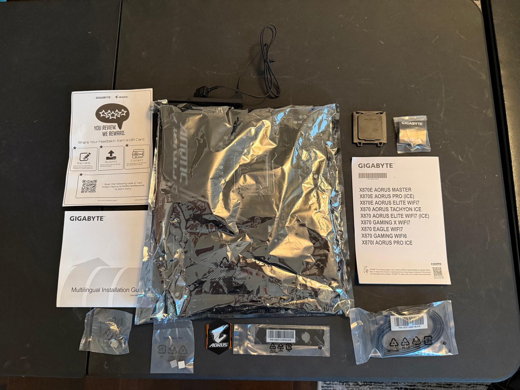 Gigabyte X870 AORUS Elite WiFi7 Motherboard – AM5, DDR5, PCIe 5.0, Like New