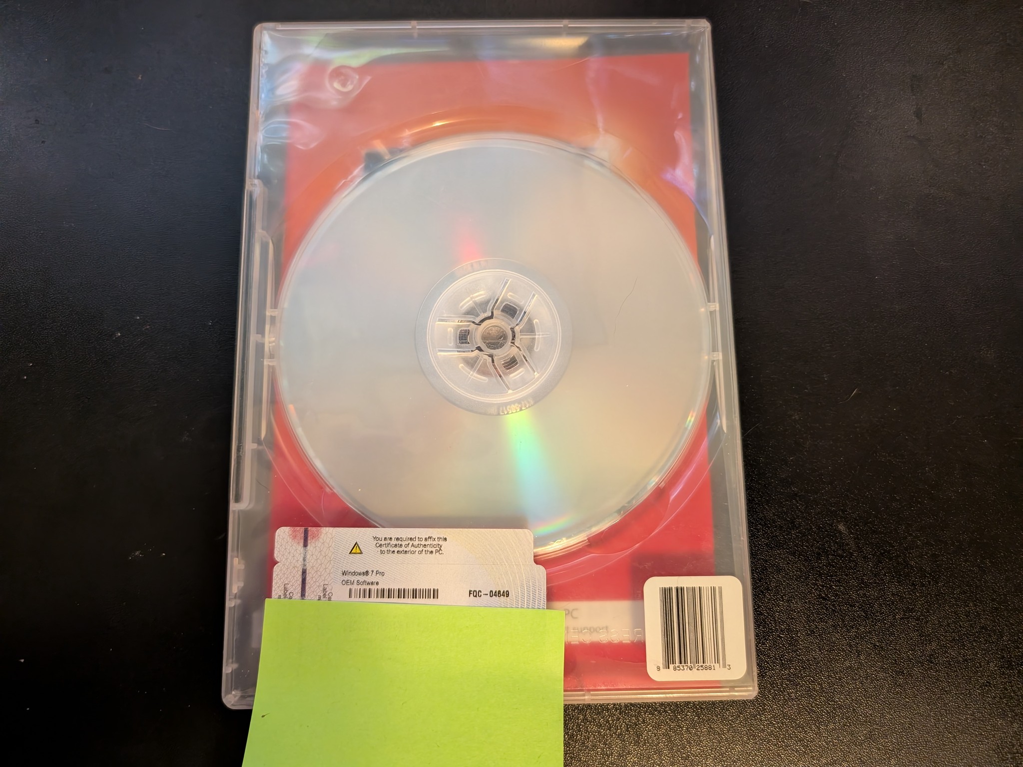 Microsoft Windows 7 Professional 64 Bit SP1 OEM DVD w/Product Key