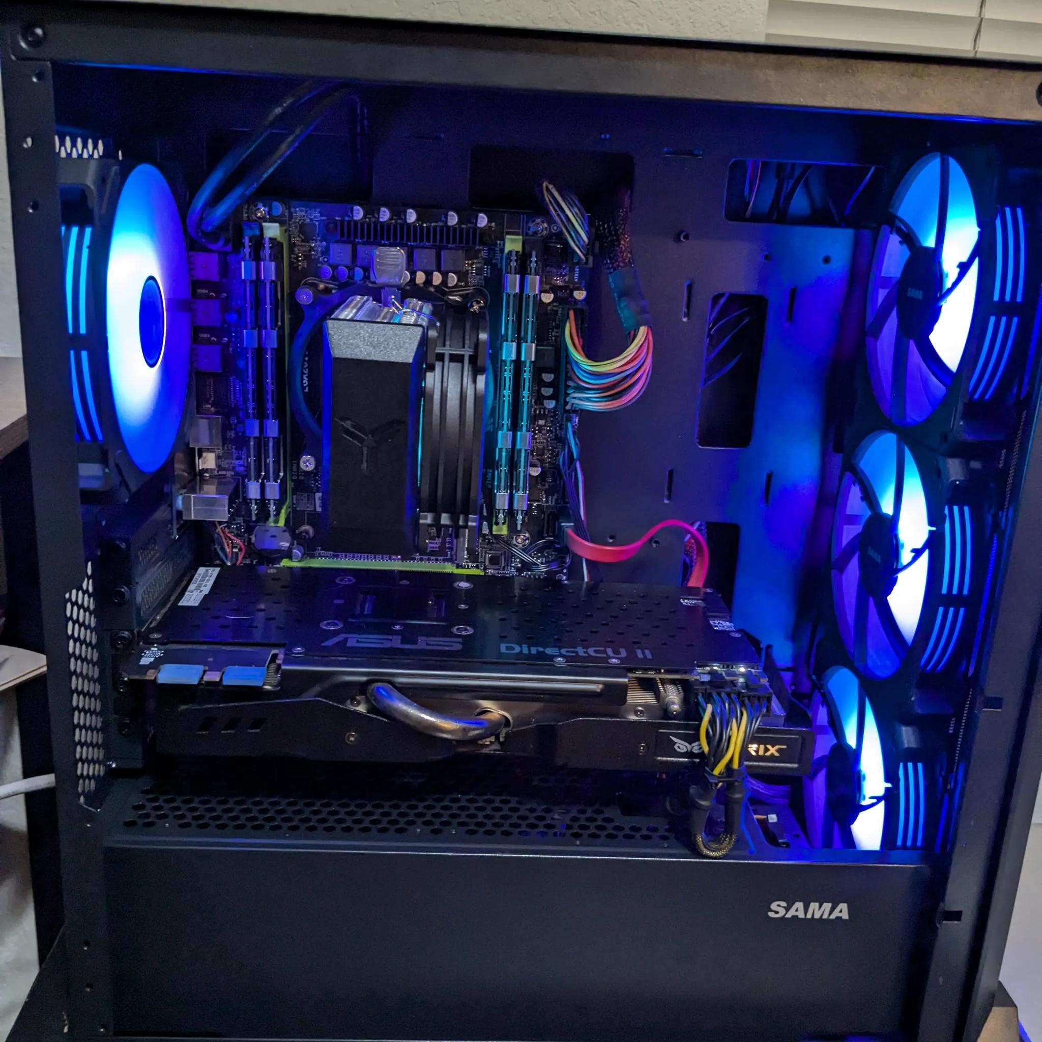 FREE SHIP ~ Intel 8 Core Xeon, 16GB RAM, GTX 980 4GB, 512GB SSD, Win10, Wifi, RGB Infinity Fans