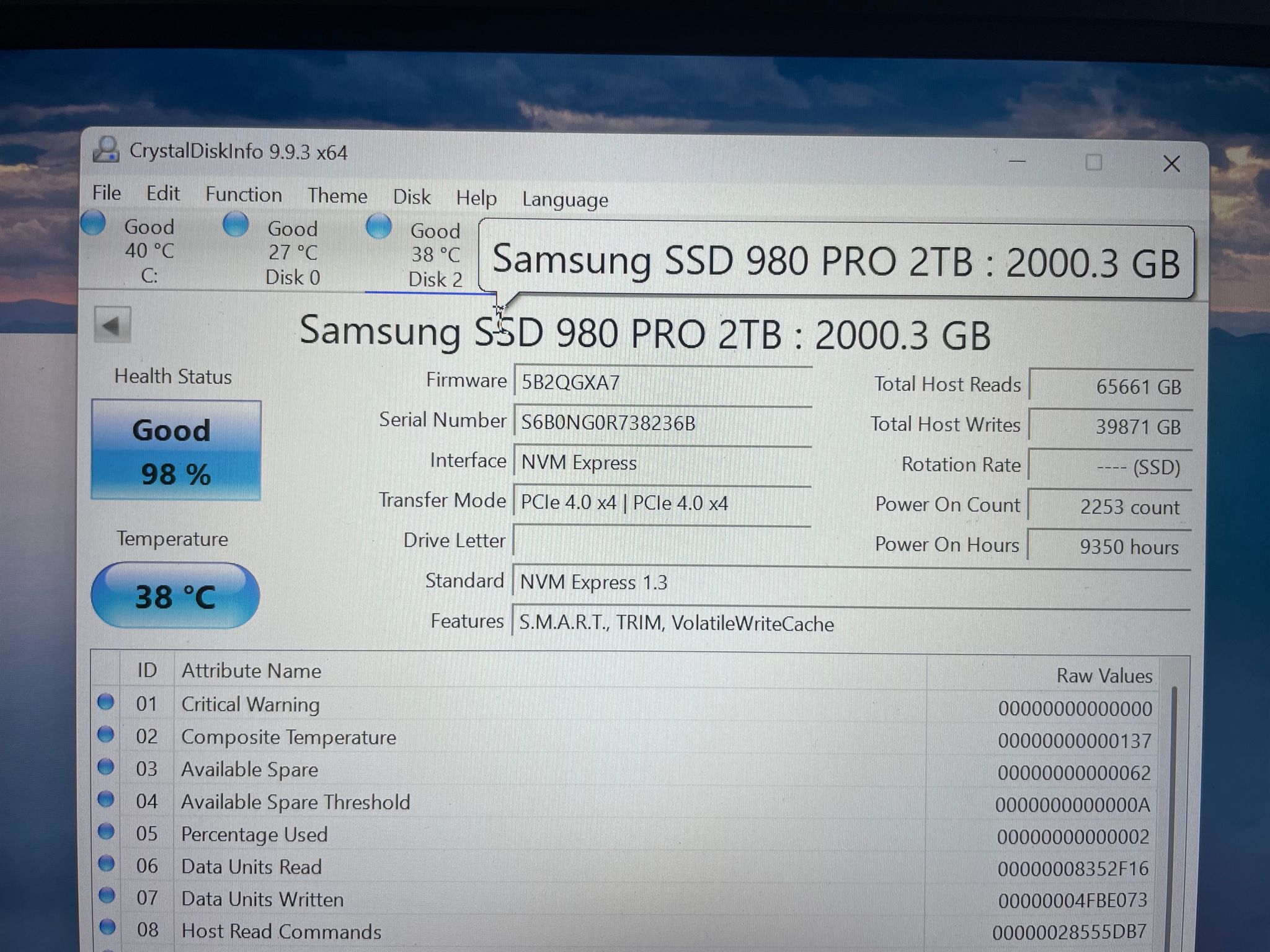 Samsung SSD 980 PRO 2TB NVME SSD