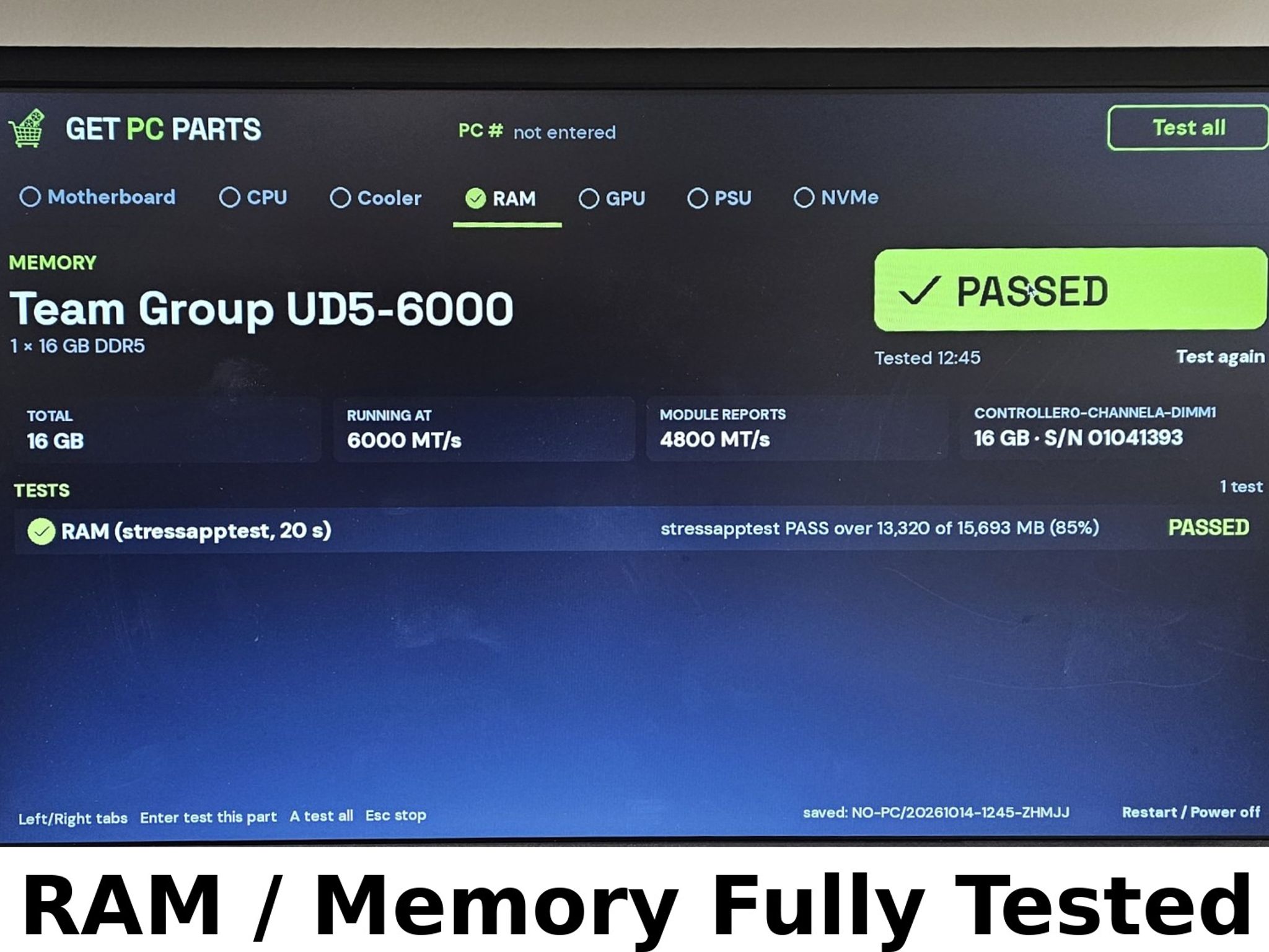 32GB DDR5 (2x16GB) CL38 6000MT/s TEAMGROUP T-Force Vulcan