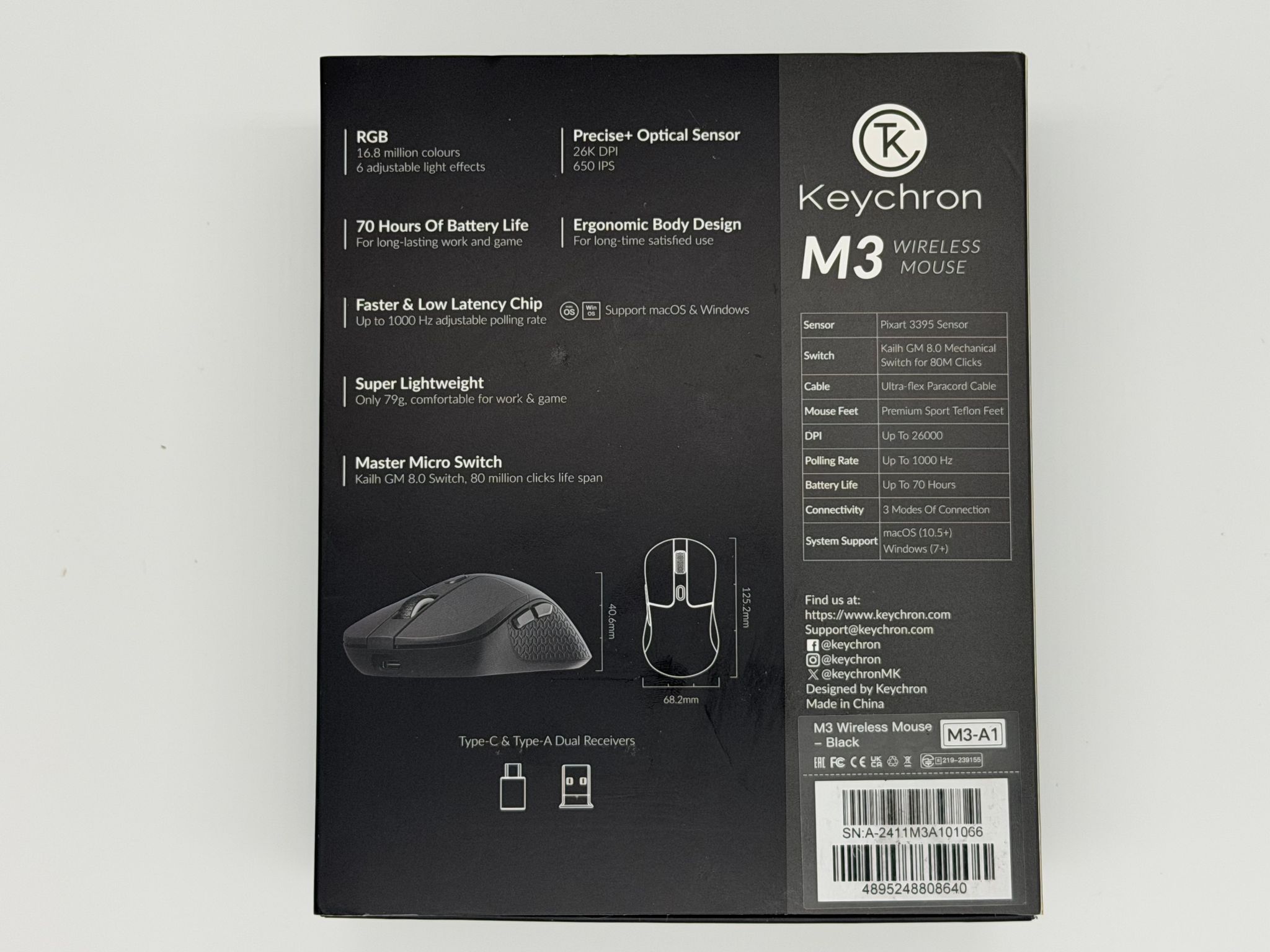 Keychron M3-A1 Wireless RGB Gaming Mouse