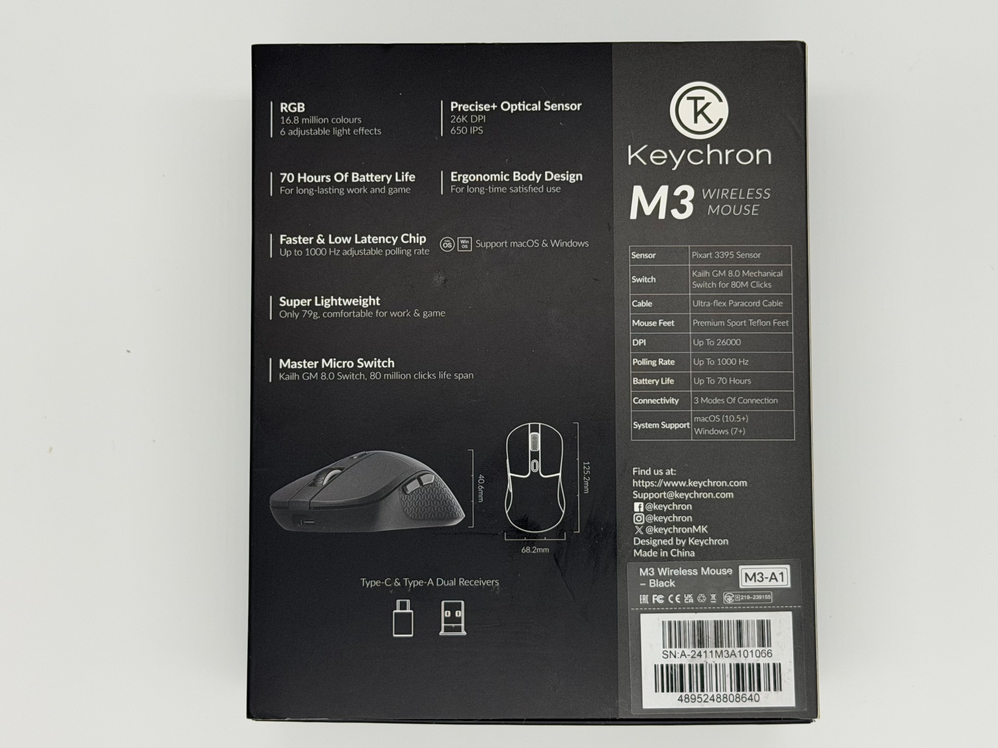 Keychron M3-A1 Wireless RGB Gaming Mouse