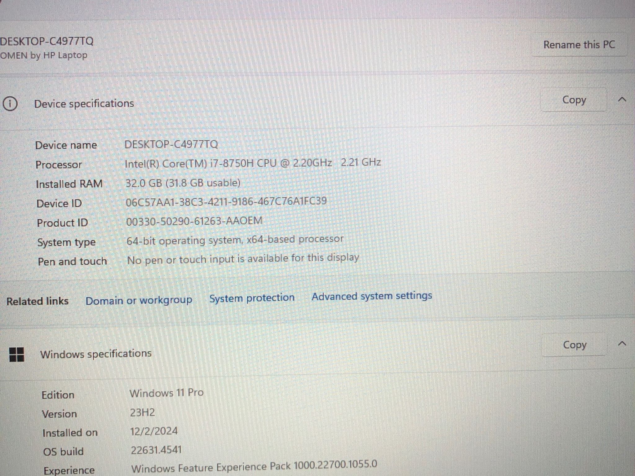 HP Omen TPN-Q195 17 inch Gaming laptop