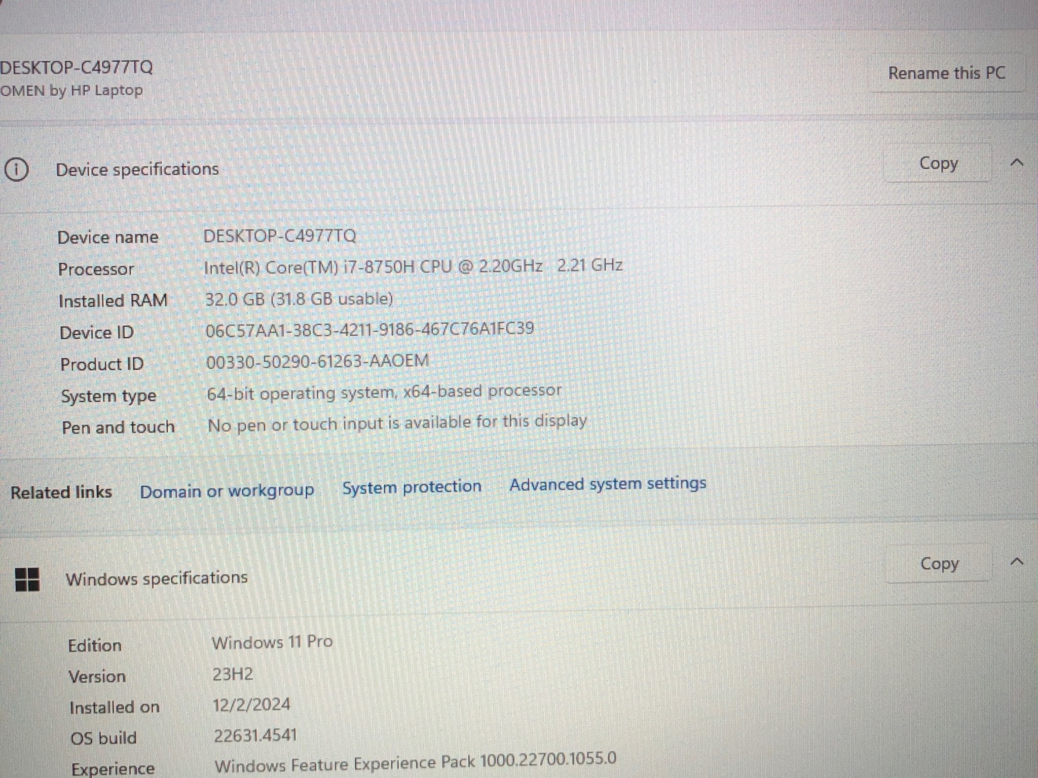 HP Omen TPN-Q195 17 inch Gaming laptop