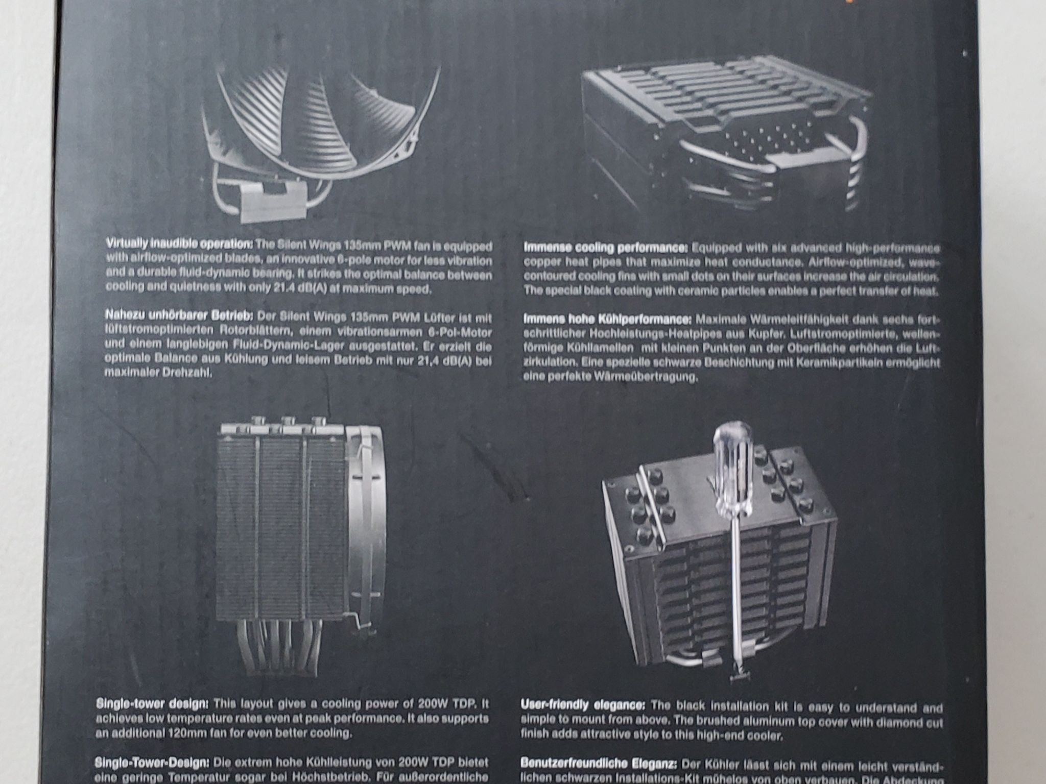 be quiet! Dark Rock 4  - CPU Cooler  - 200W TDP Intel & AMD - BK021