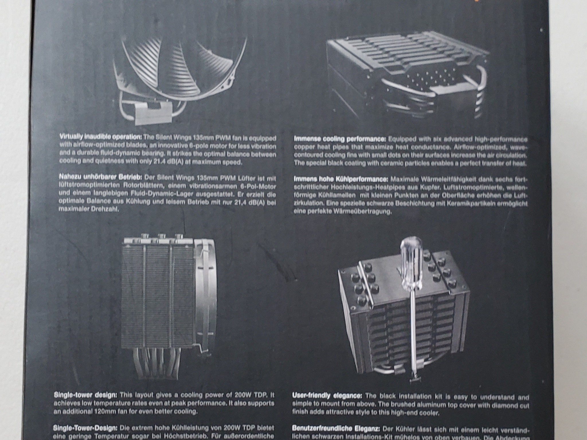 be quiet! Dark Rock 4  - CPU Cooler  - 200W TDP Intel & AMD - BK021