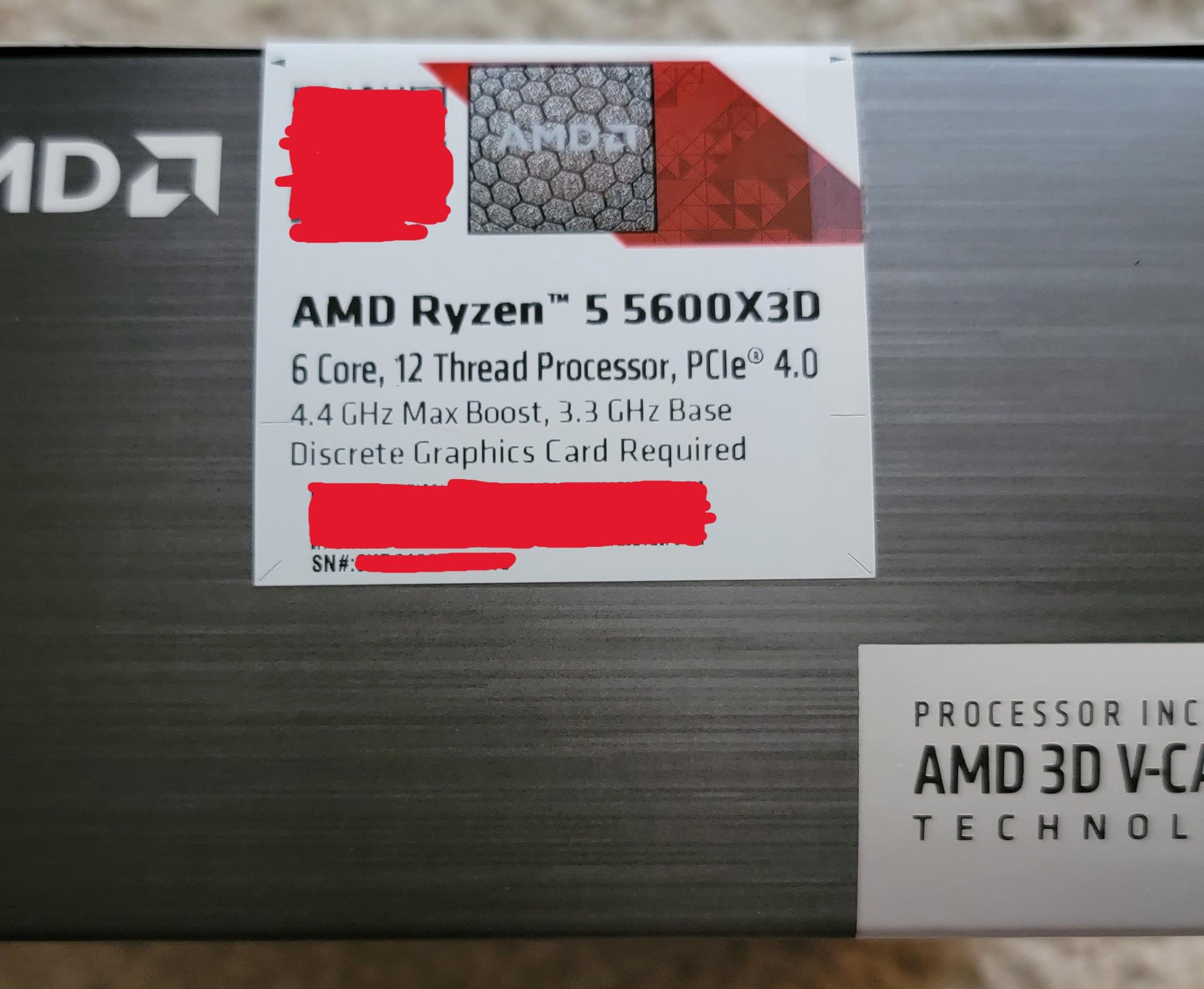 AMD Ryzen 5 5600X3D AM5 6-Core 3D V-Cache Processor Brand New