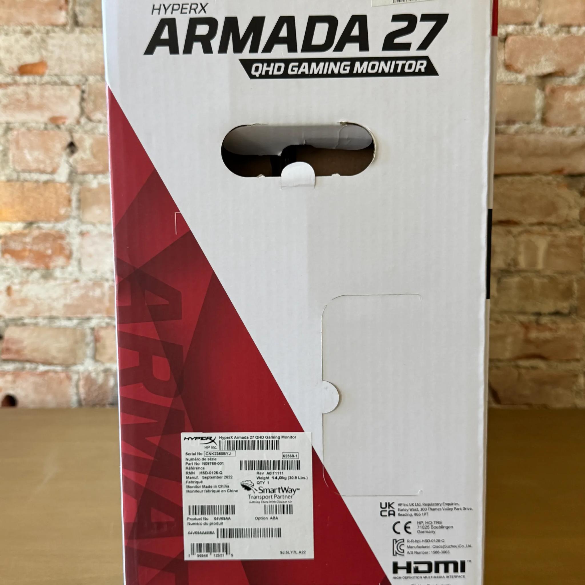 HyperX Armada 27" 2K QHD (2560 x 1440) 165Hz Gaming Monitor (Open Box)