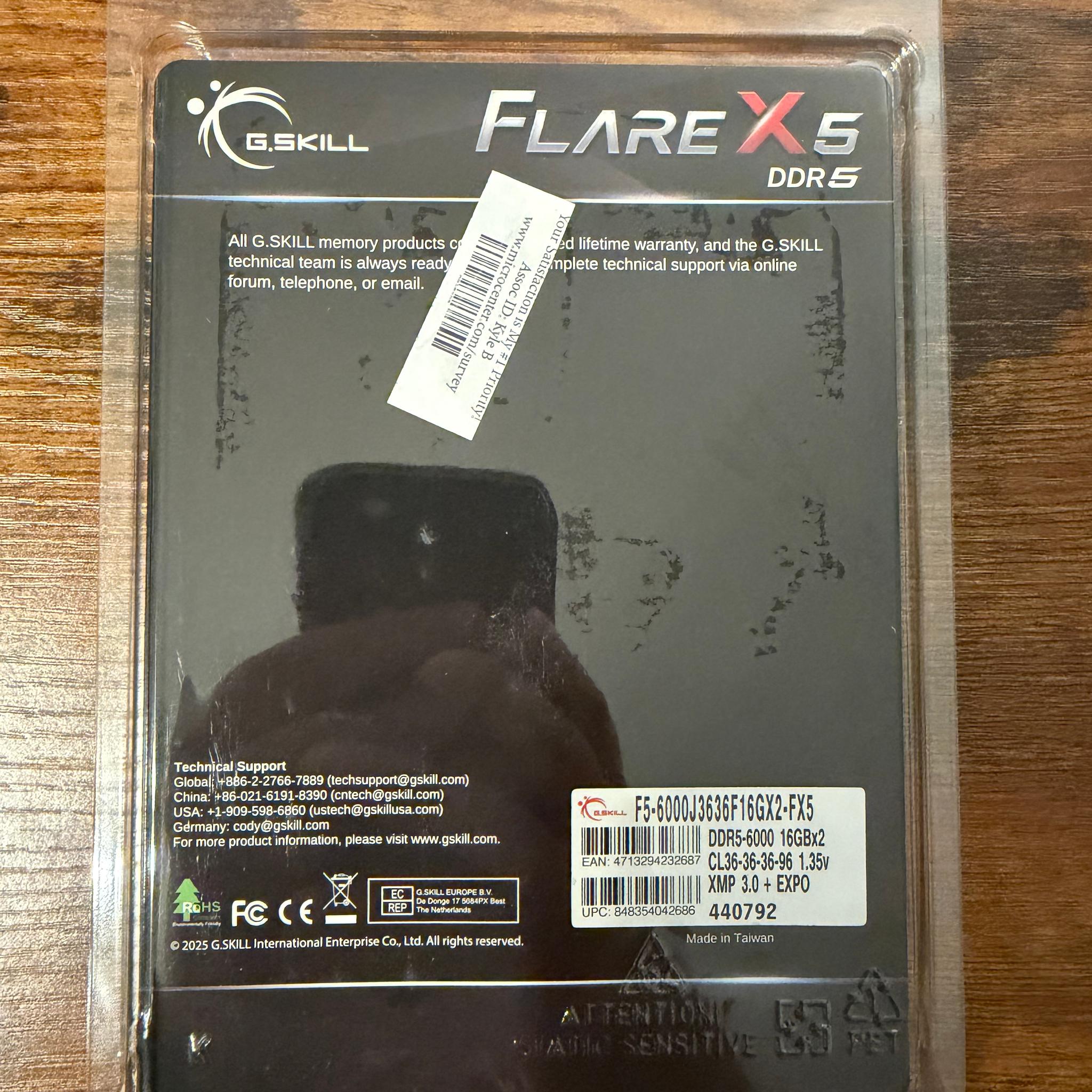 G.Skill Flare X5 Series 32GB (2 x 16GB) DDR5-6000
