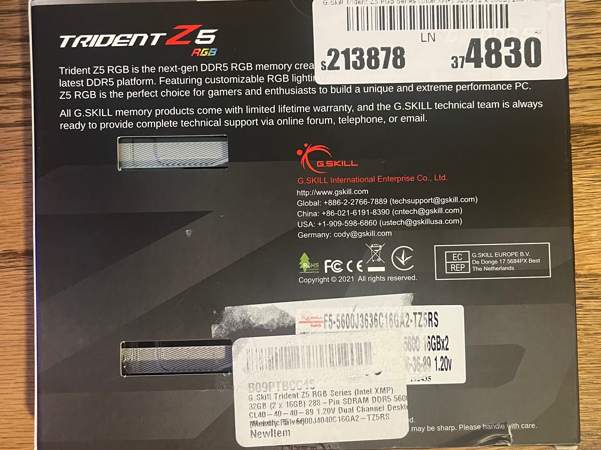 G.Skill TridentZ5 RGB DDR5 5600 32GB (2x16GB)
