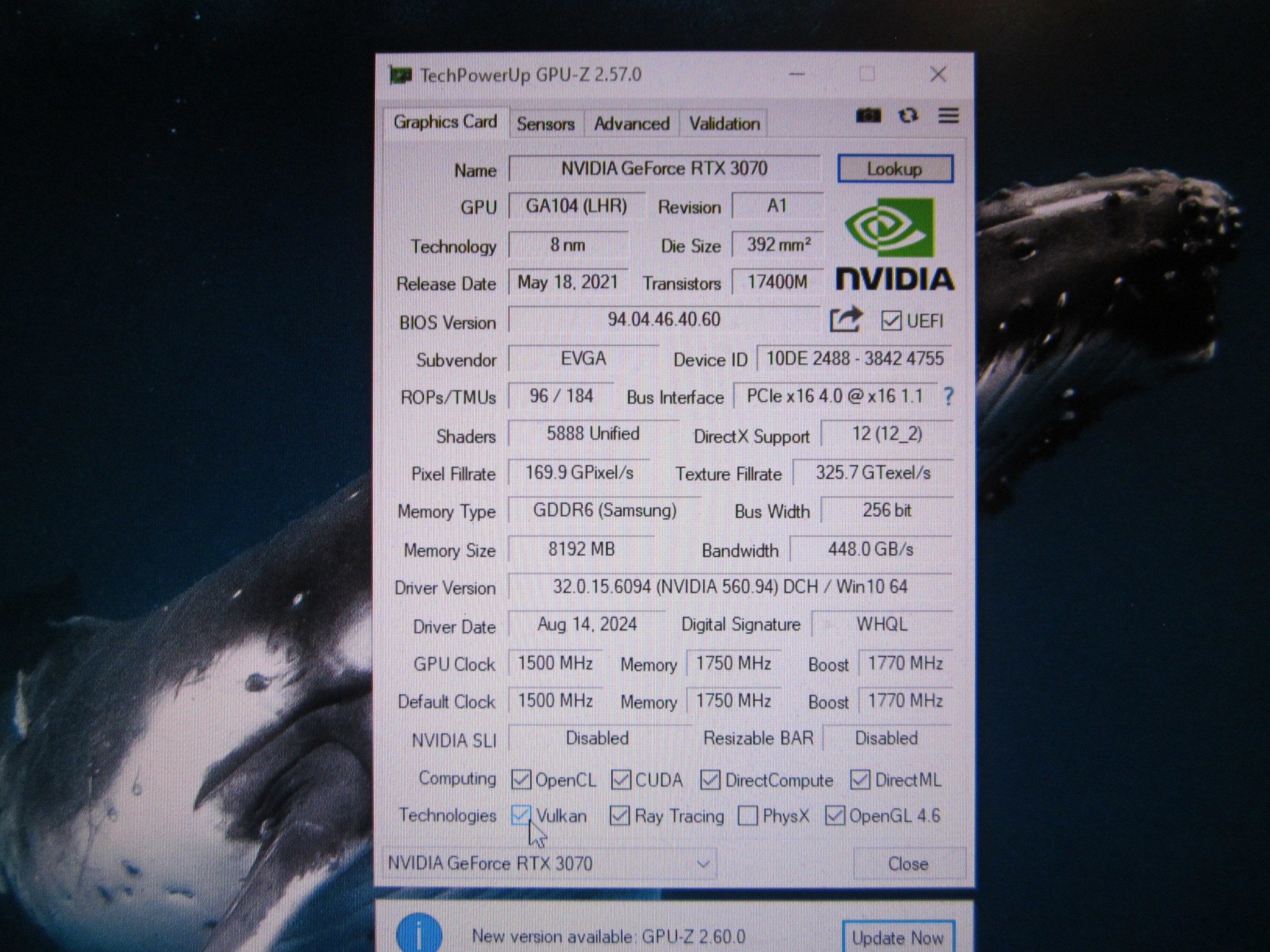 EVGA GeForce RTX 3070 XC3 ULTRA GAMING, 08G-P5-3755-RL, 8GB GDDR6, ARGB LED, Metal Backplate
