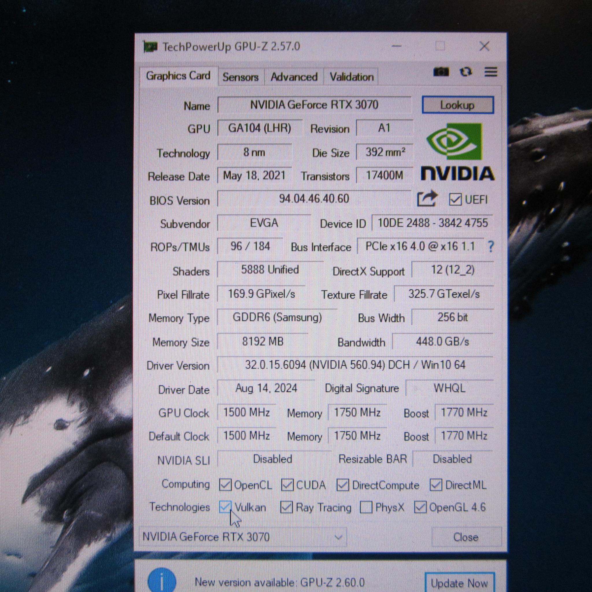 EVGA GeForce RTX 3070 XC3 ULTRA GAMING, 08G-P5-3755-RL, 8GB GDDR6, ARGB LED, Metal Backplate