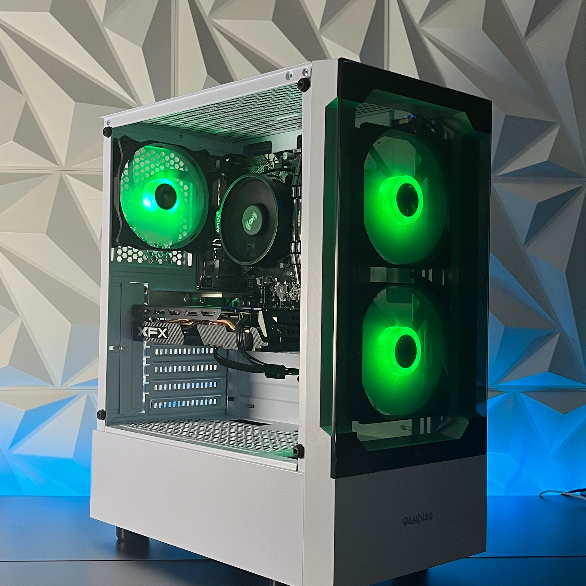 RX 580 8GB OC+, Ryzen 5 2400G, 16GB RAM | White RGB Gaming Computer/PC