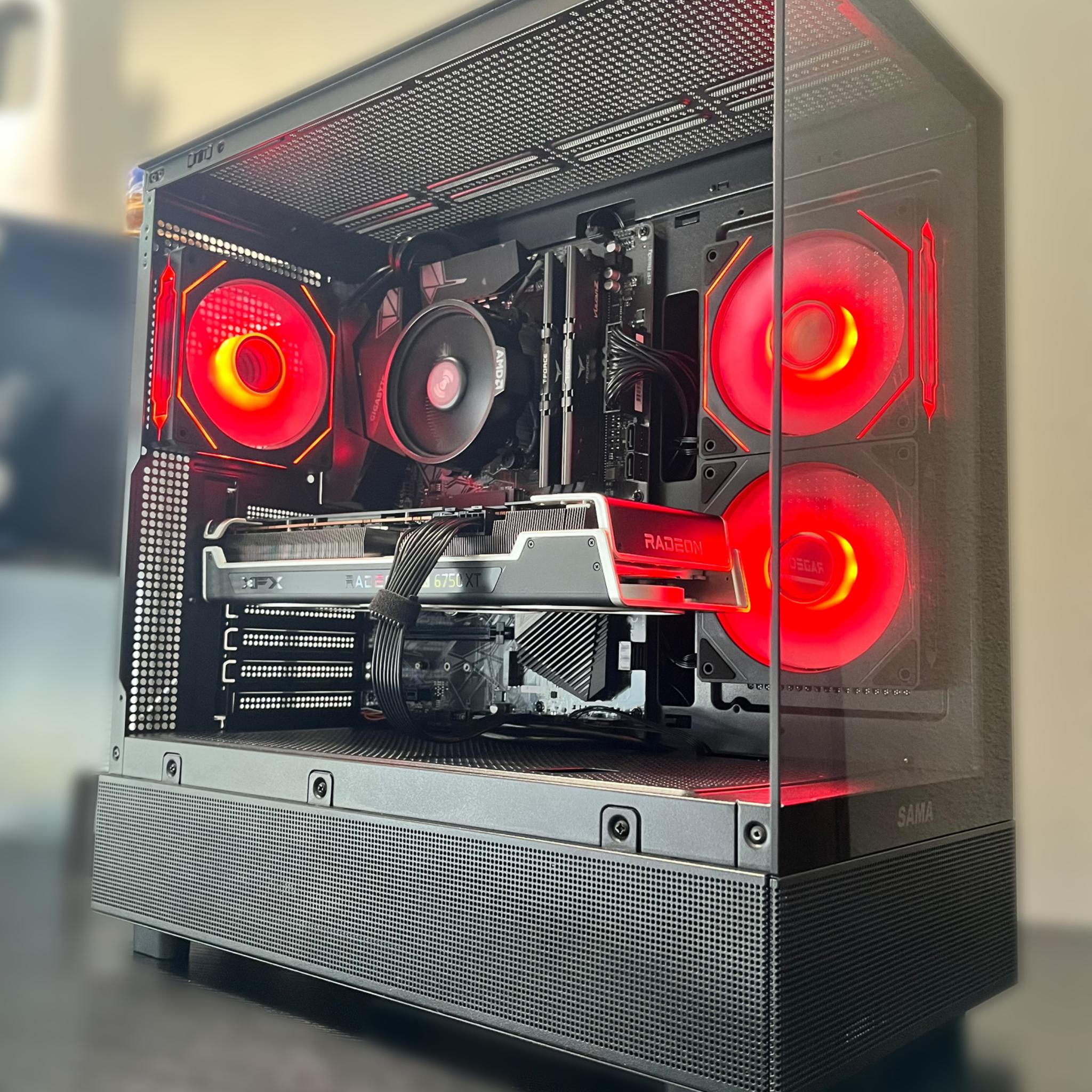 [$250 OFF]🌑Midnight🌑 Gaming PC (Ryzen 5 Processor and AMD Raedon RX 6750 XT GPU) (Black)