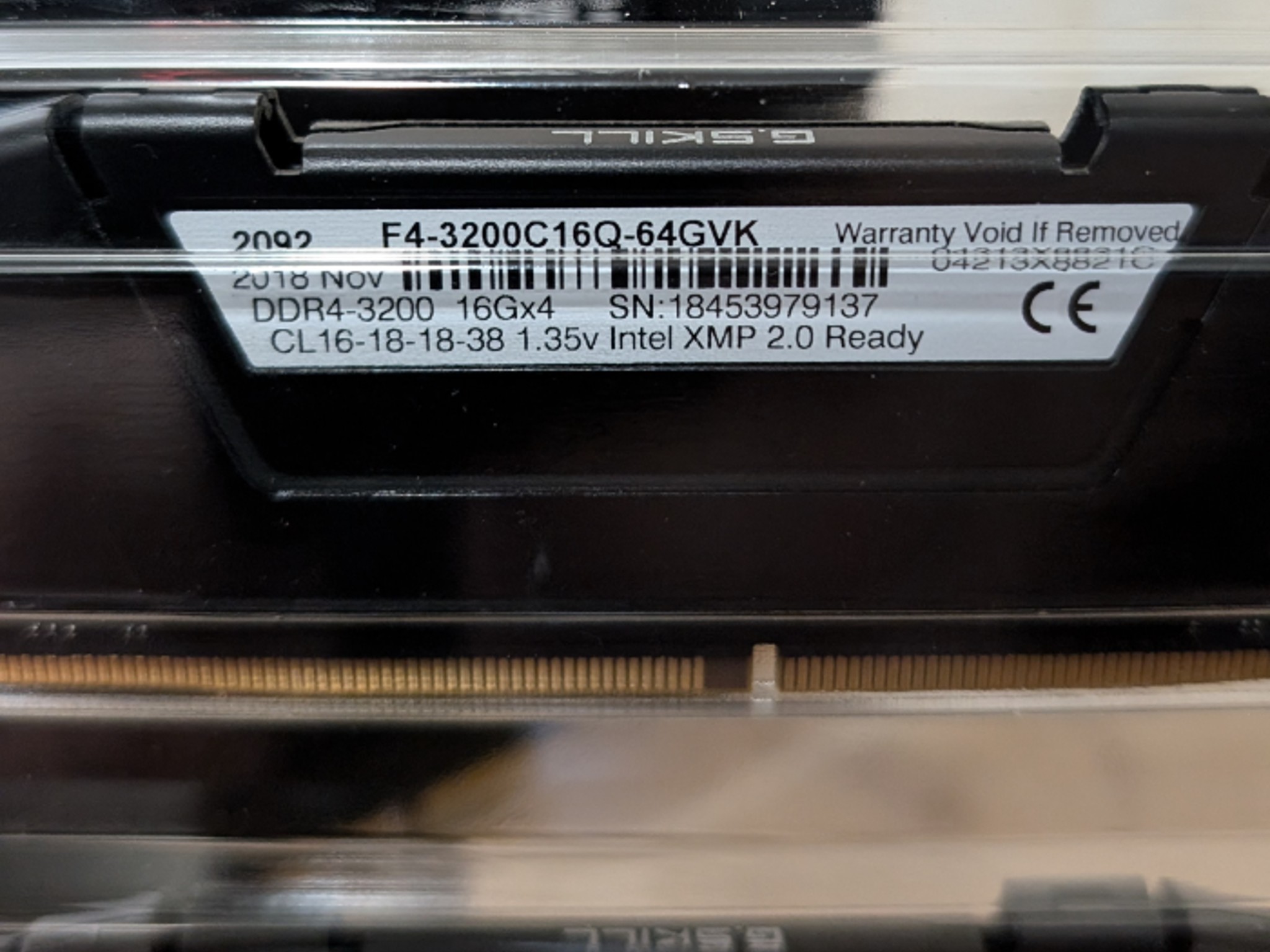 64GB G.Skill 3200MHz RAM (DDR4 4x16GB)